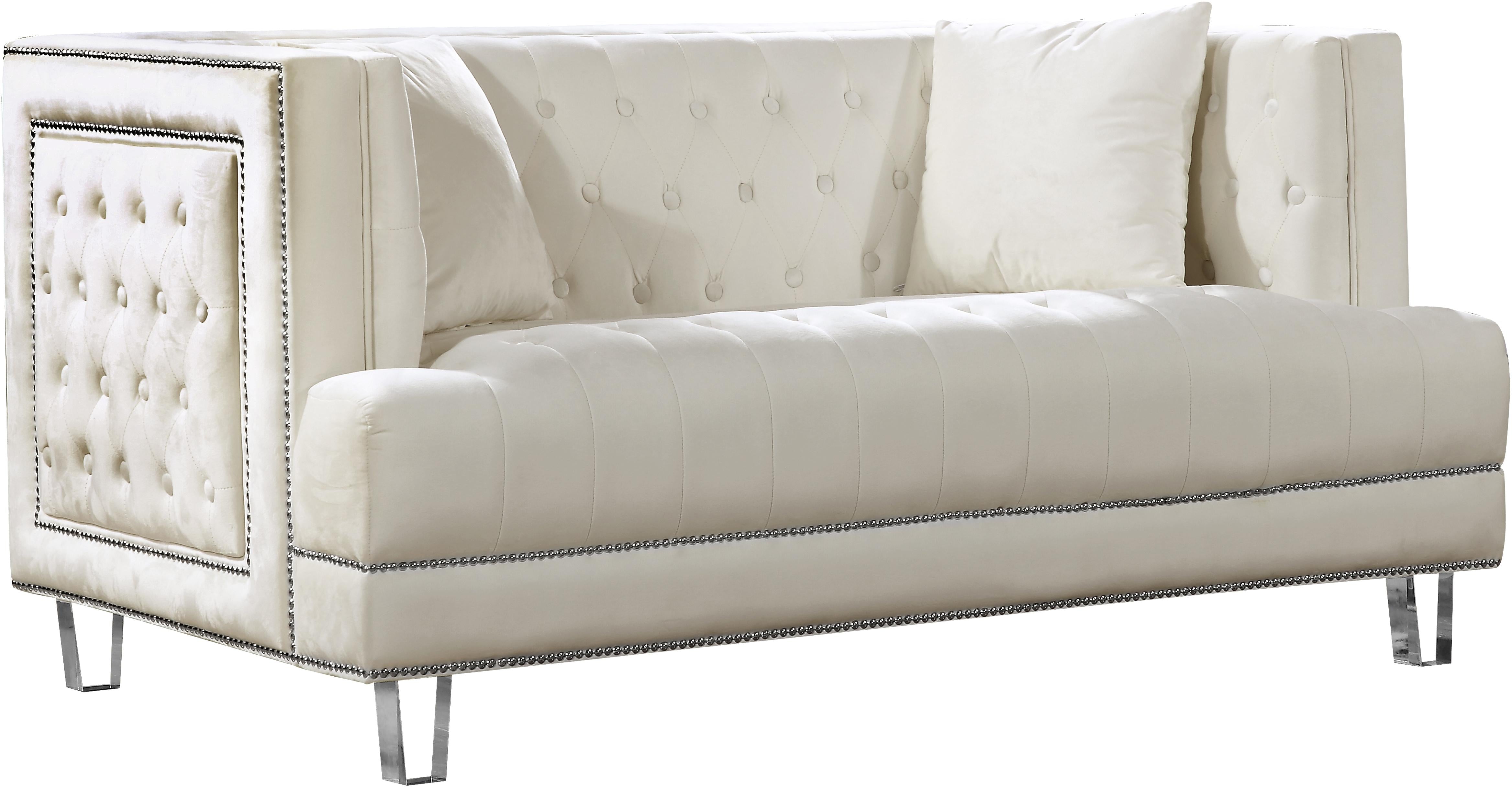 Lucas Cream Velvet Loveseat - Luxe Home Furnishings (Jersey City, NJ)