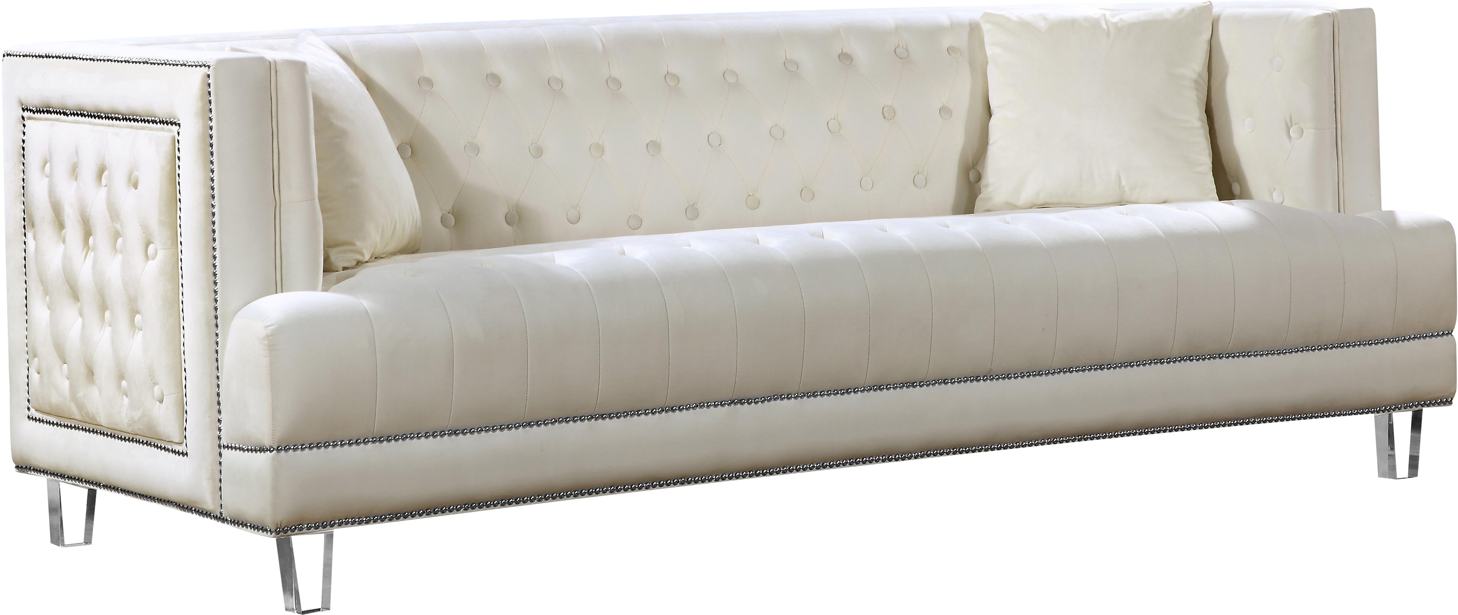 Lucas Cream Velvet Sofa - Luxe Home Furnishings (Jersey City, NJ)