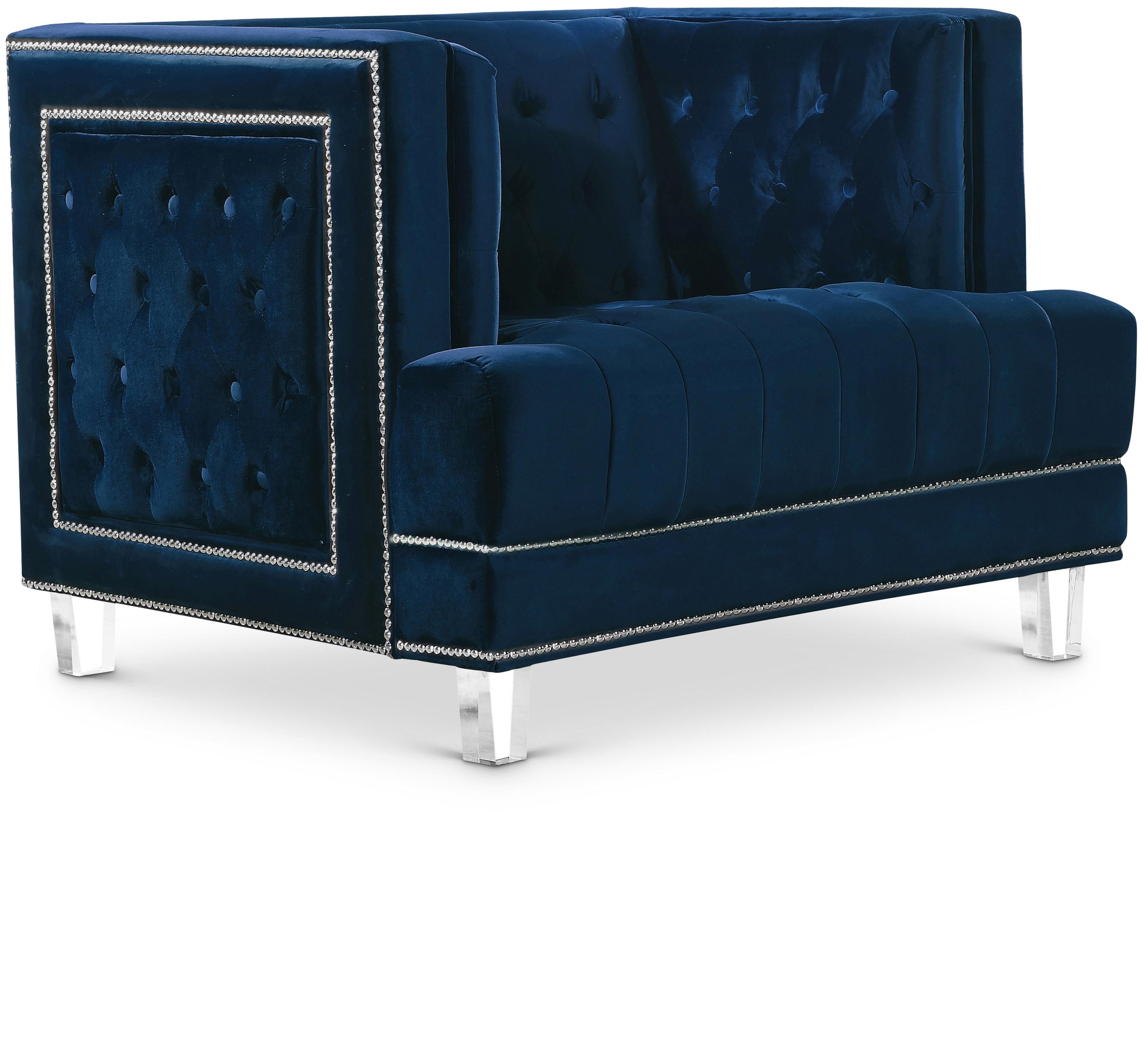 Lucas Navy Velvet Chair - Luxe Home Furnishings (Jersey City, NJ)