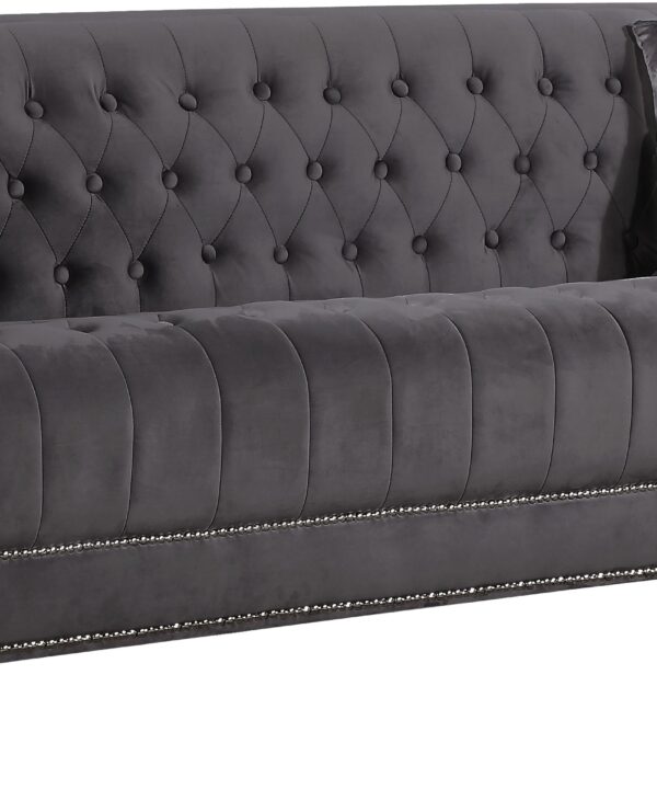 Lucas Grey Velvet Sofa - Luxe Home Furnishings (Jersey City, NJ)