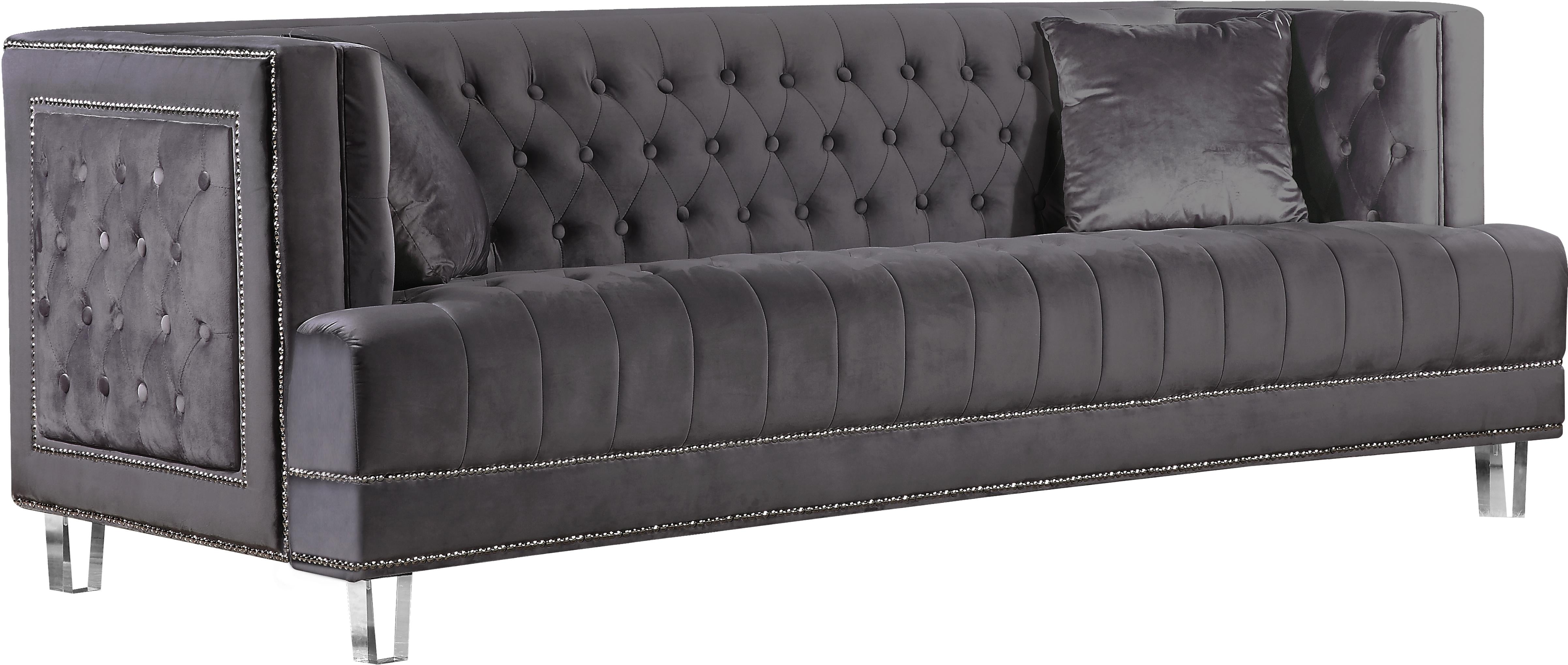 Lucas Grey Velvet Sofa - Luxe Home Furnishings (Jersey City, NJ)