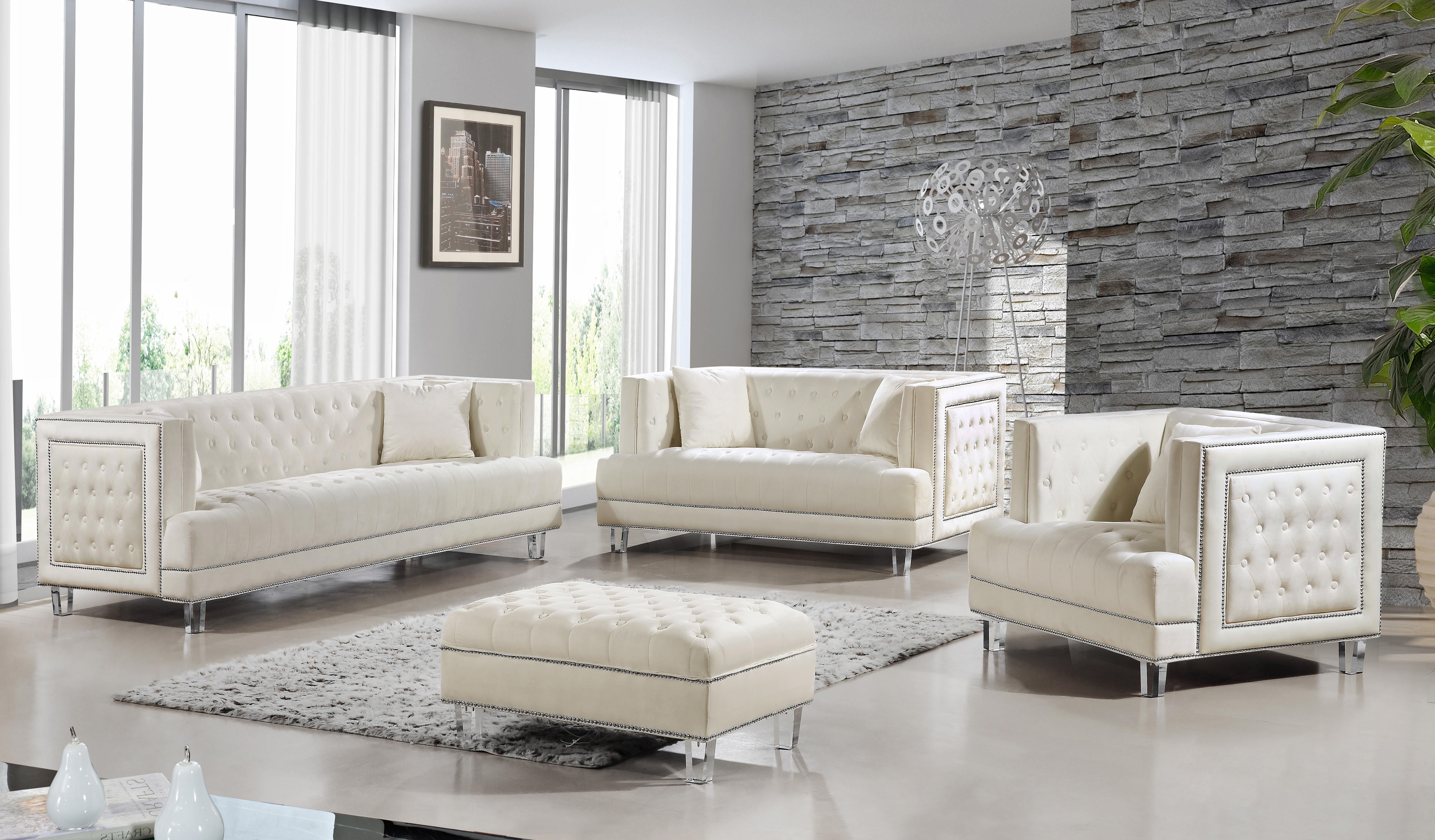 Lucas Cream Velvet Chair - Luxe Home Furnishings (Jersey City, NJ)