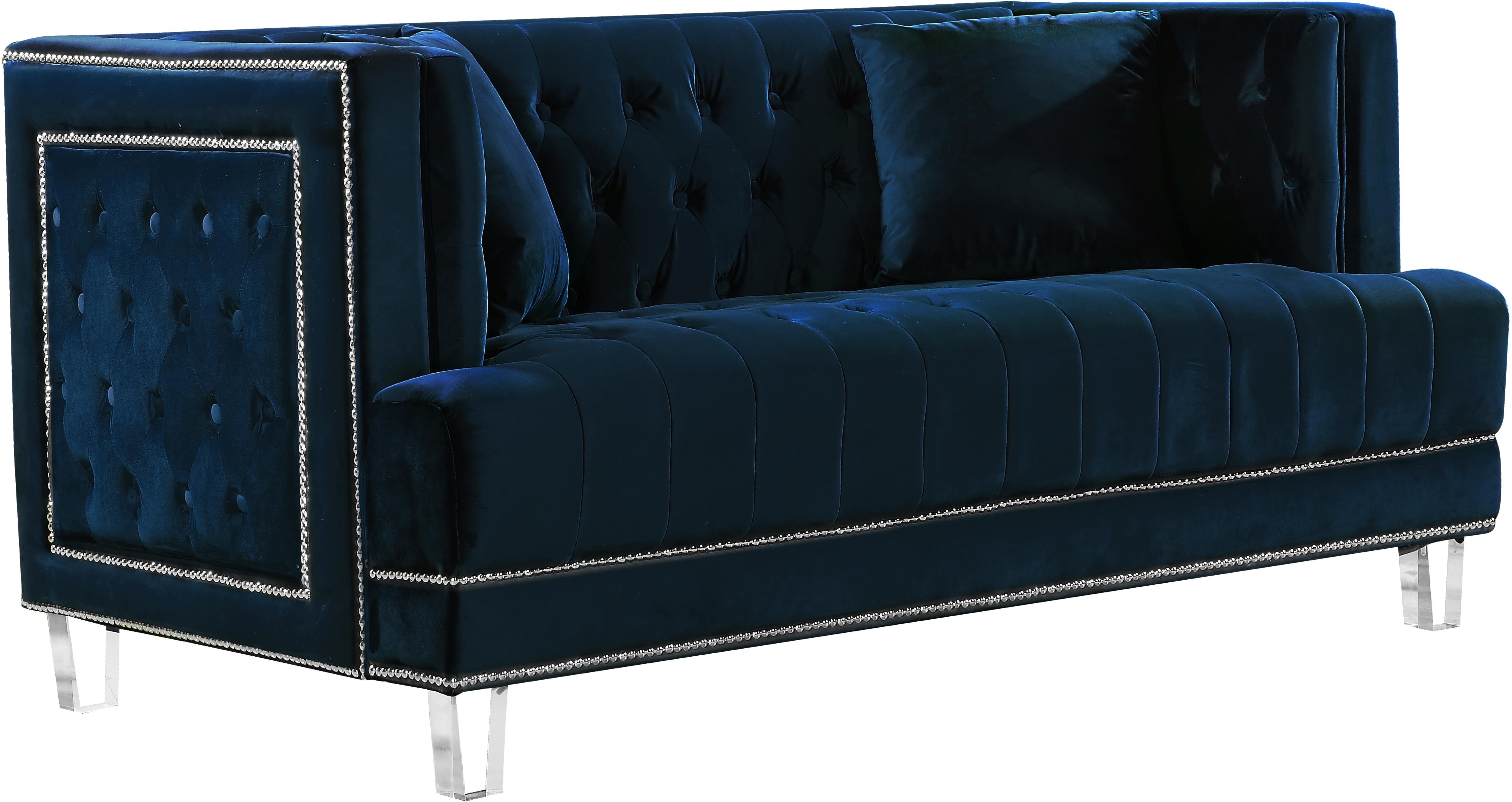 Lucas Navy Velvet Loveseat - Luxe Home Furnishings (Jersey City, NJ)