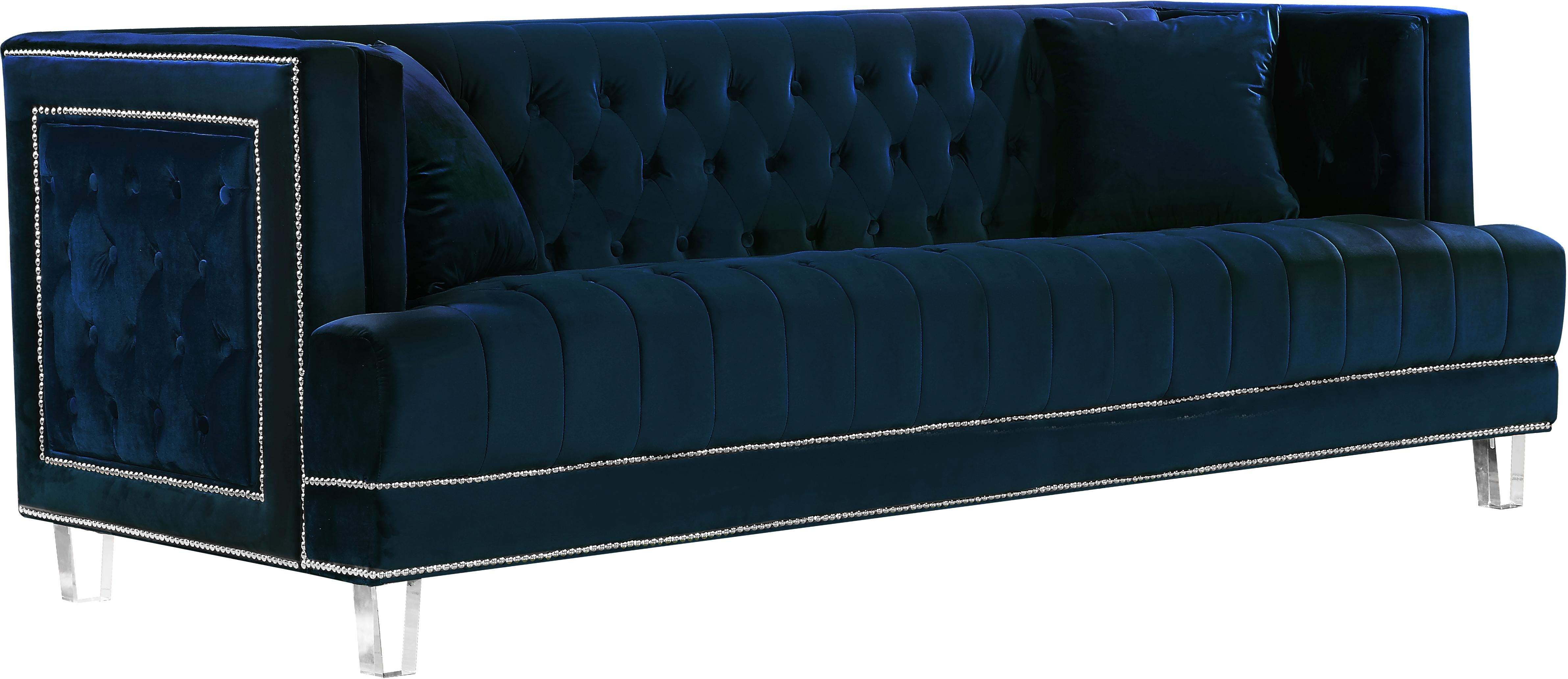 Lucas Navy Velvet Sofa - Luxe Home Furnishings (Jersey City, NJ)