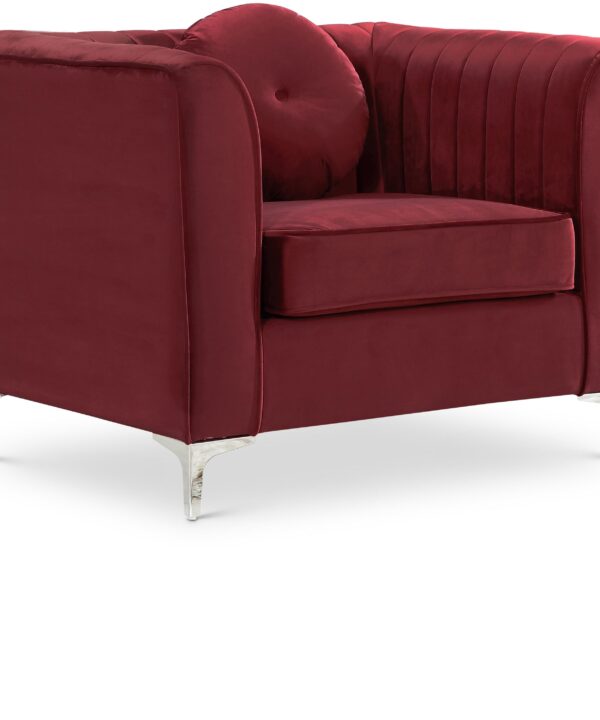 Isabelle Burgundy Velvet Chair - Luxe Home Furnishings (Jersey City, NJ)