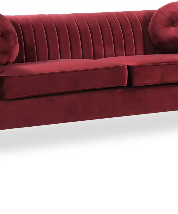 Isabelle Burgundy Velvet Sofa - Luxe Home Furnishings (Jersey City, NJ)