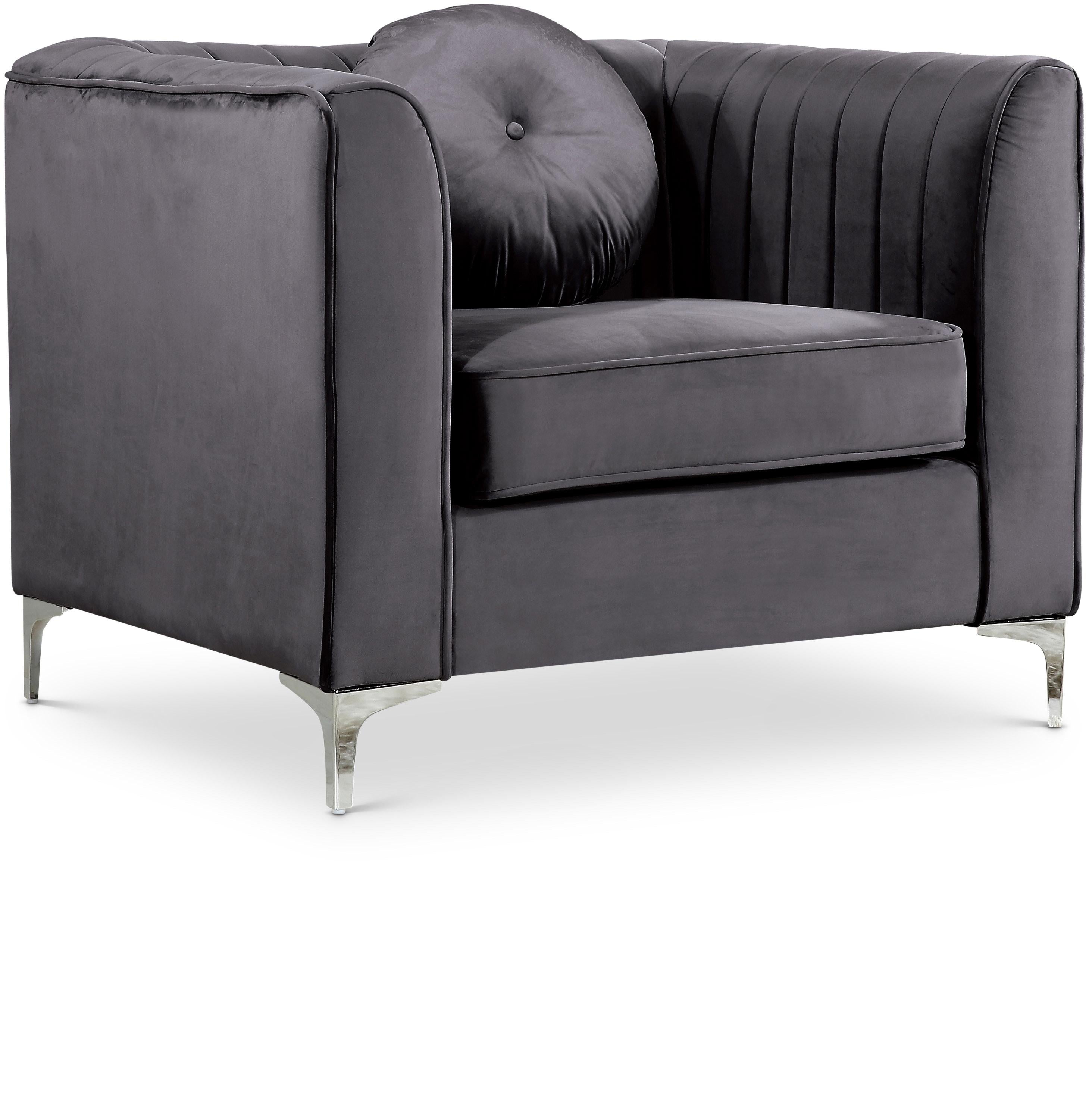 Isabelle Grey Velvet Chair - Luxe Home Furnishings (Jersey City, NJ)