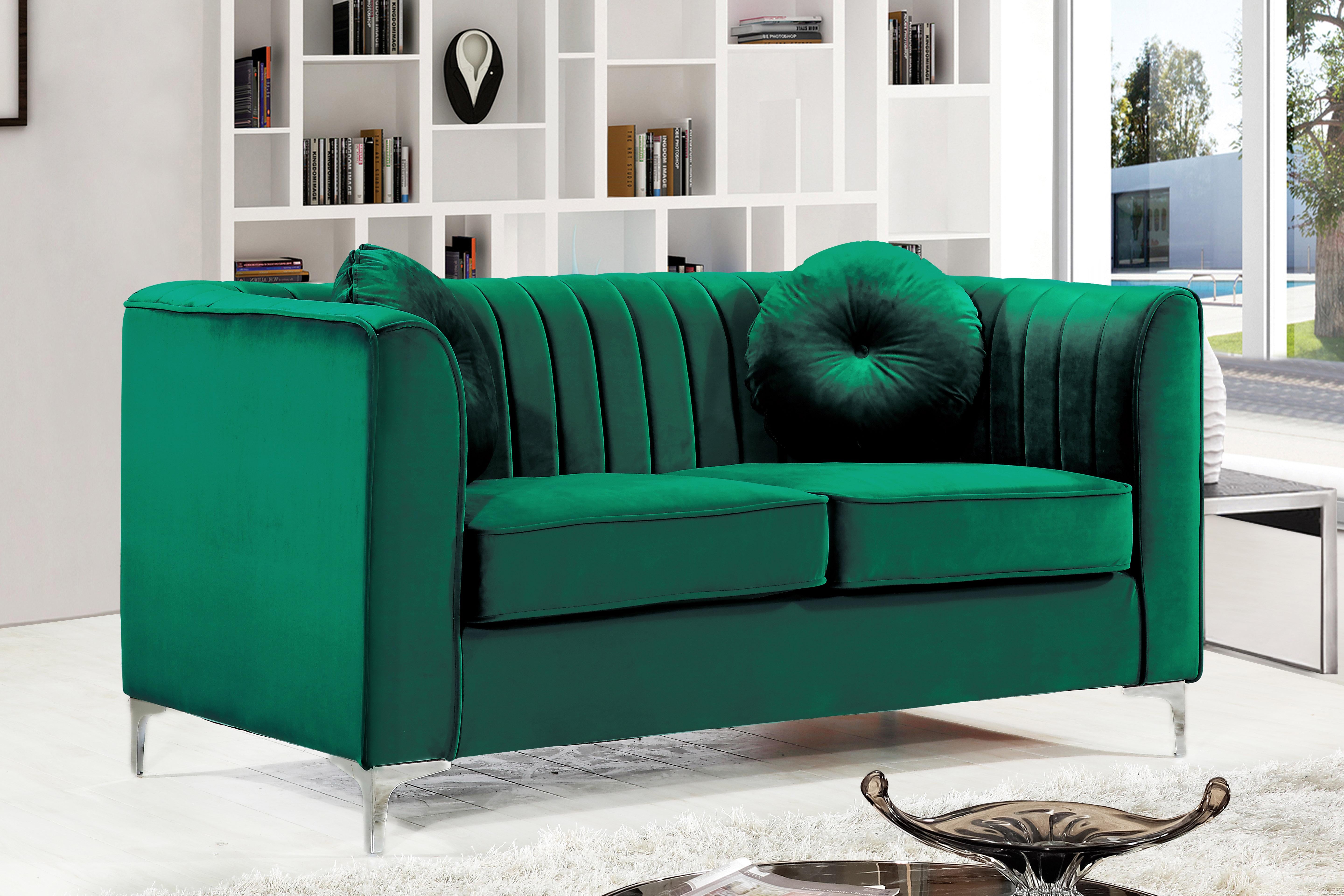 Isabelle Green Velvet Loveseat - Luxe Home Furnishings (Jersey City, NJ)