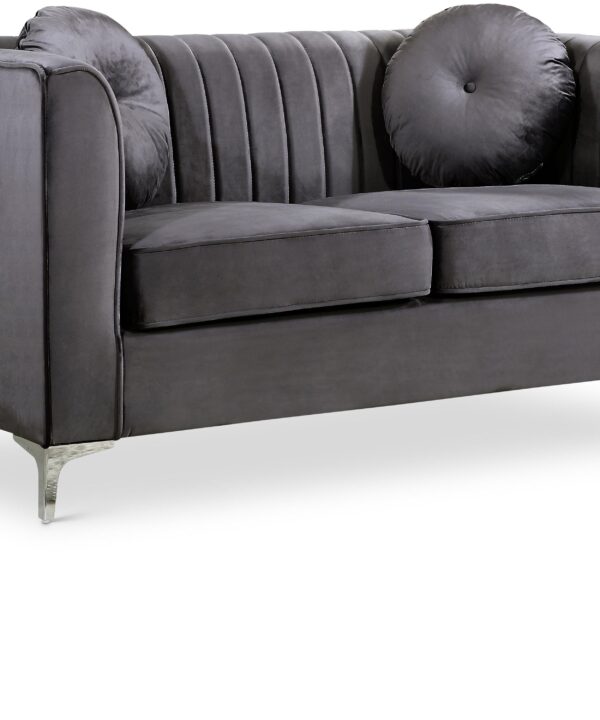 Isabelle Grey Velvet Loveseat - Luxe Home Furnishings (Jersey City, NJ)