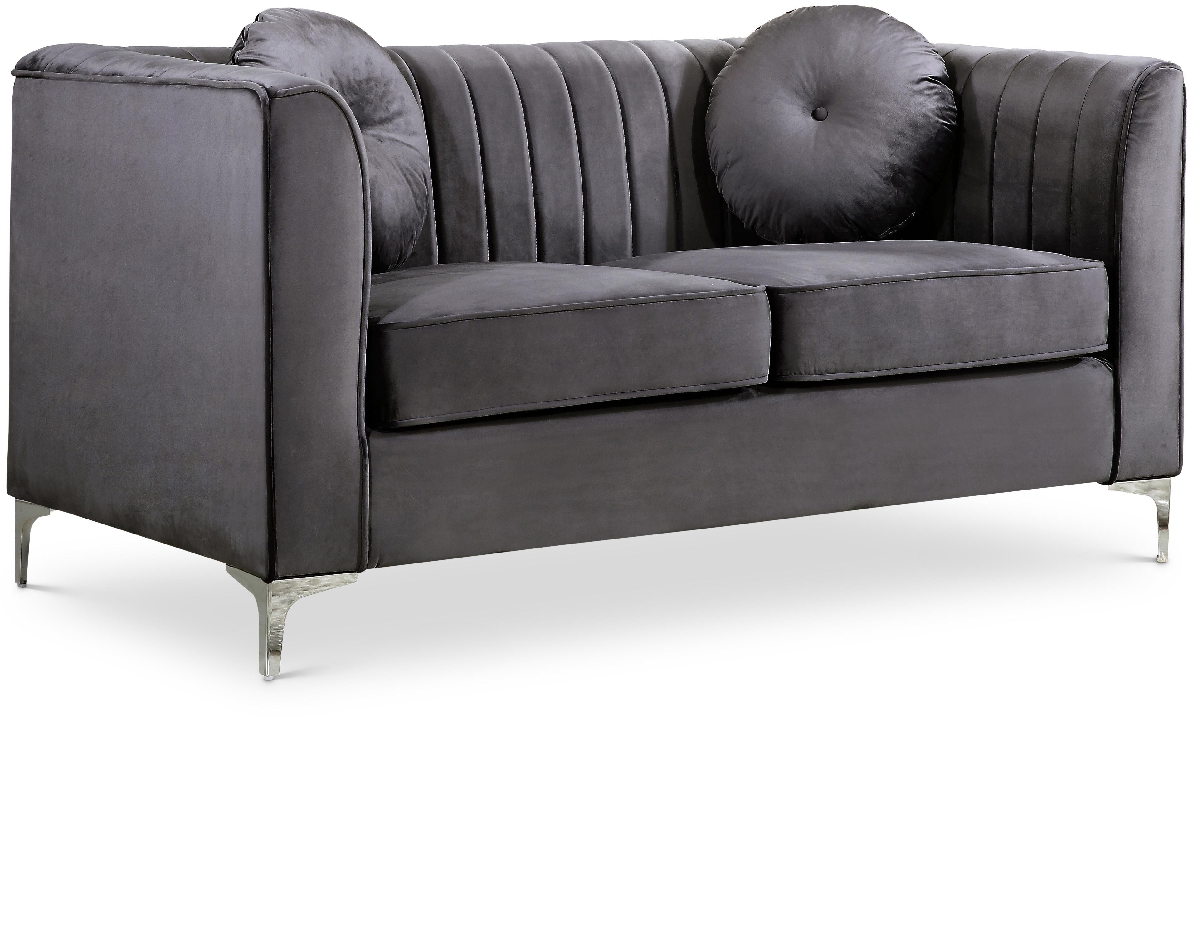 Isabelle Grey Velvet Loveseat - Luxe Home Furnishings (Jersey City, NJ)