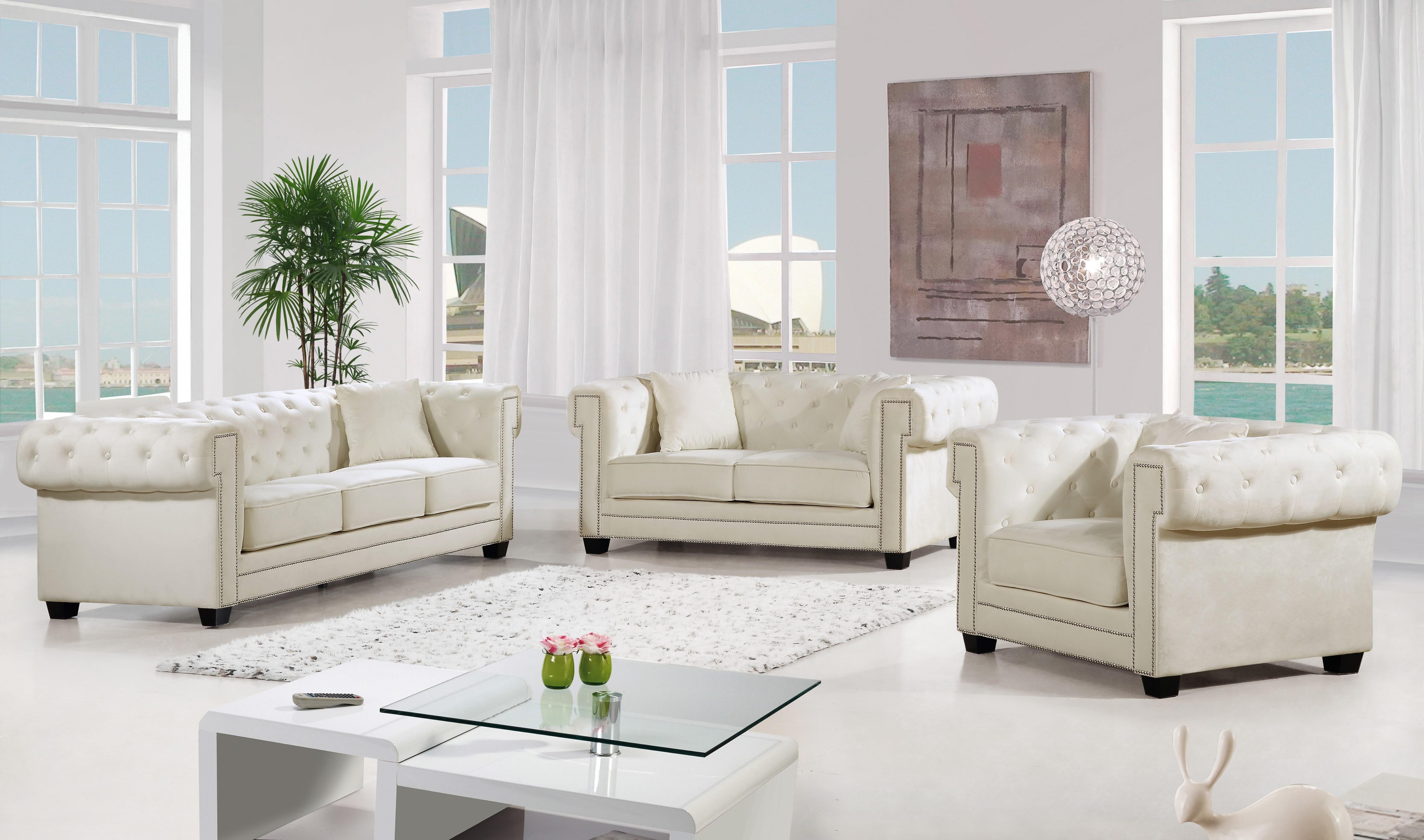 Bowery Cream Velvet Sofa - Luxe Home Furnishings (Jersey City, NJ)