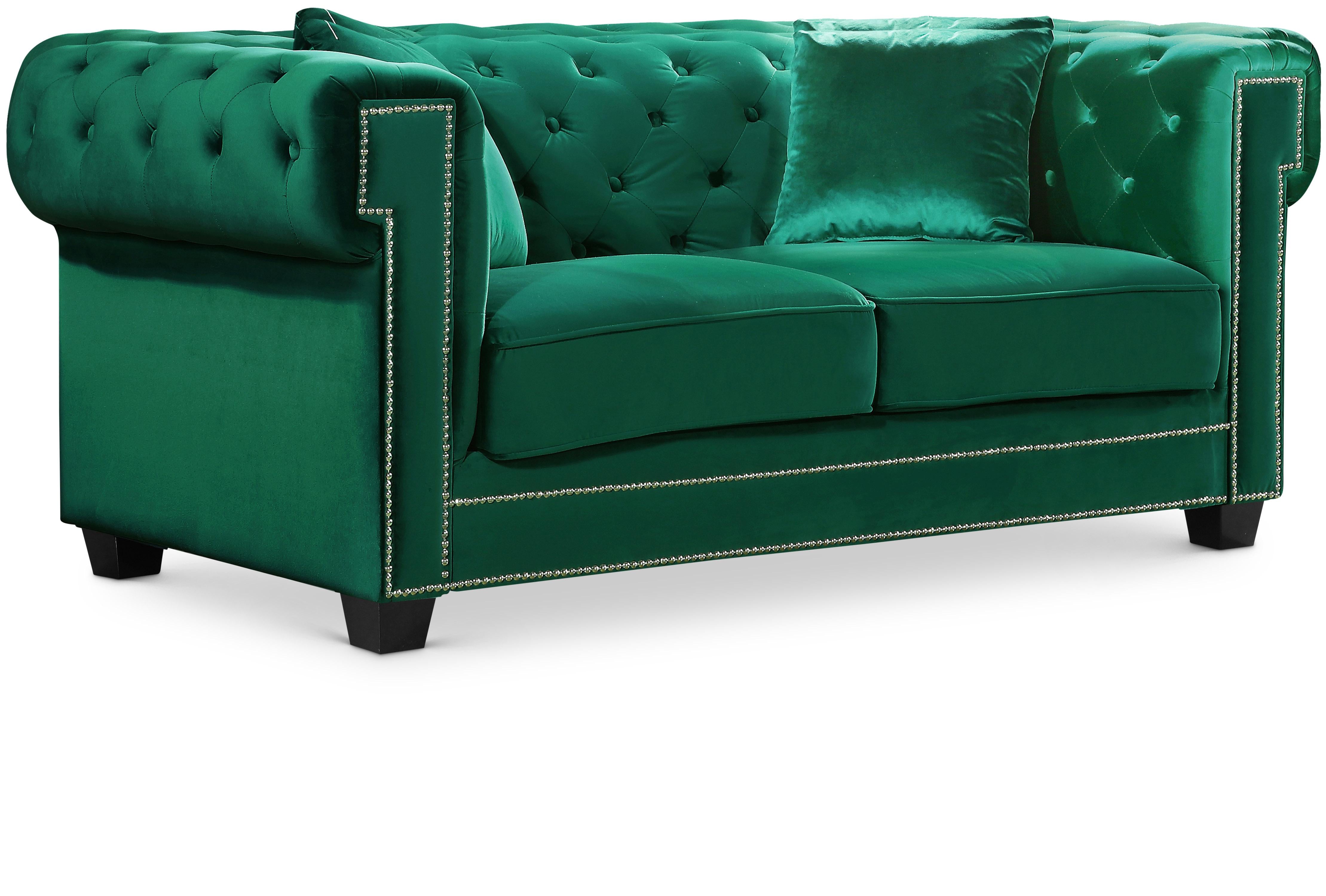 Bowery Green Velvet Loveseat - Luxe Home Furnishings (Jersey City, NJ)