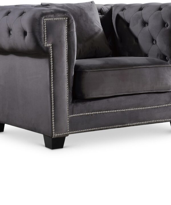 Bowery Grey Velvet Chair - Luxe Home Furnishings (Jersey City, NJ)