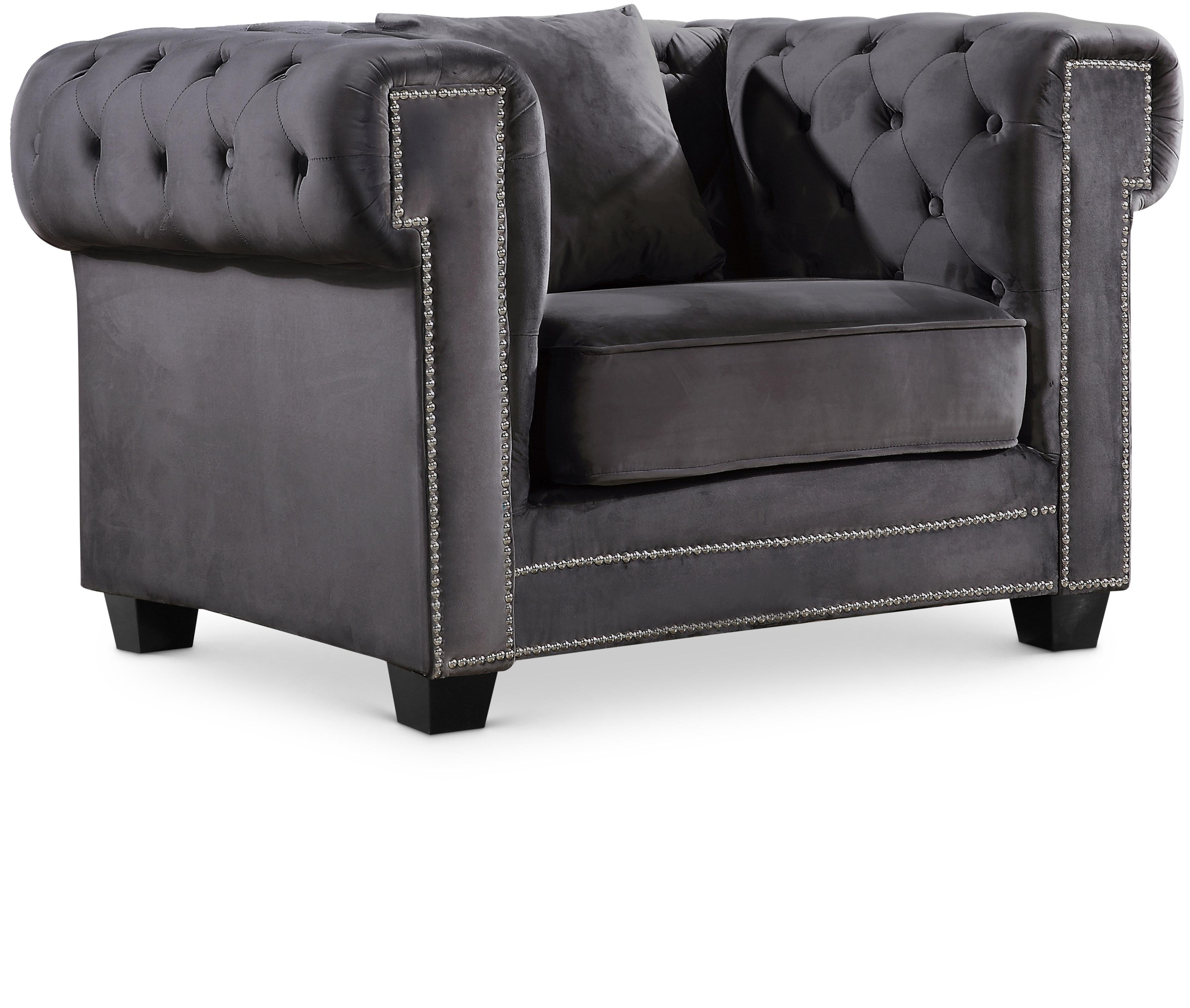 Bowery Grey Velvet Chair - Luxe Home Furnishings (Jersey City, NJ)