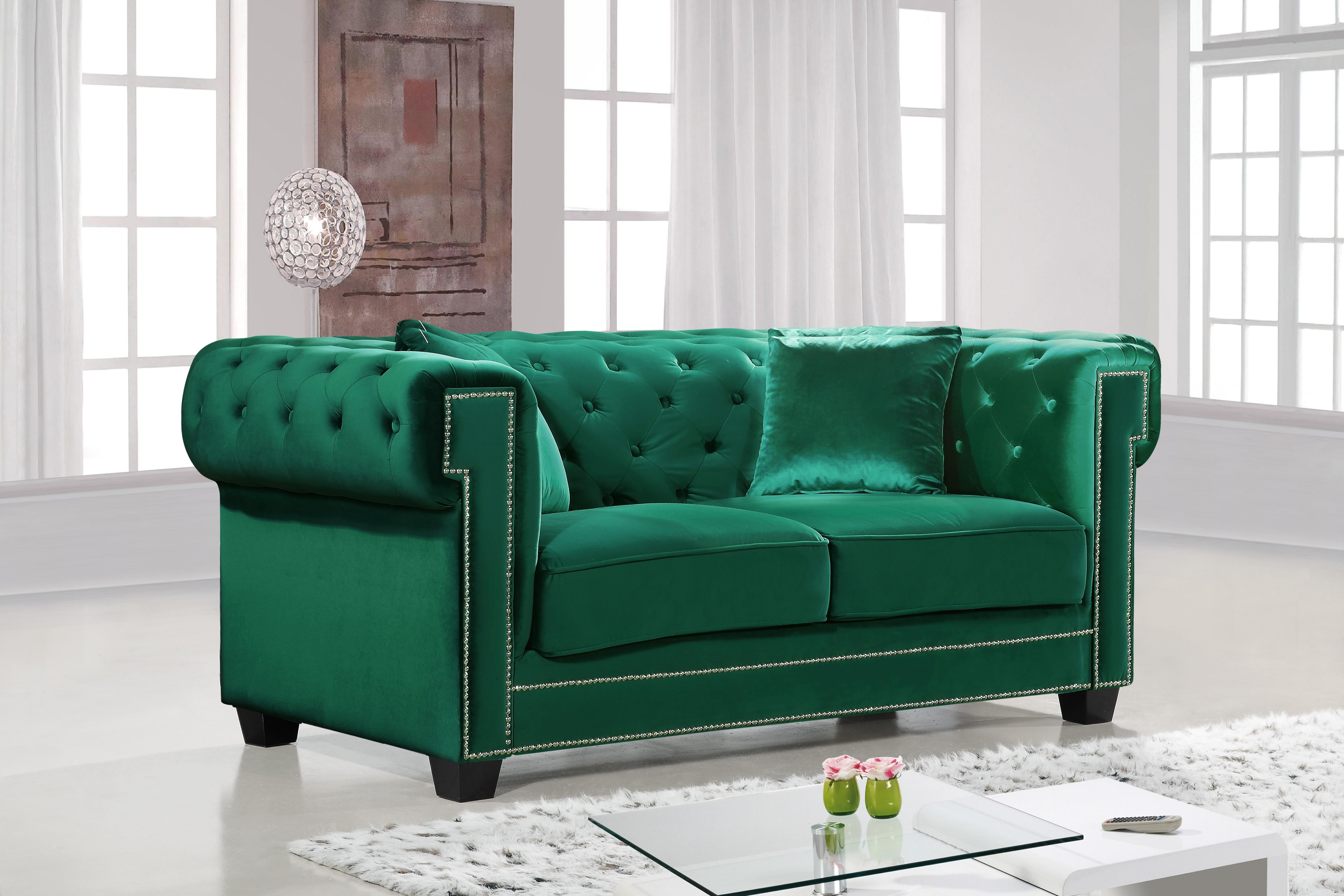 Bowery Green Velvet Loveseat - Luxe Home Furnishings (Jersey City, NJ)