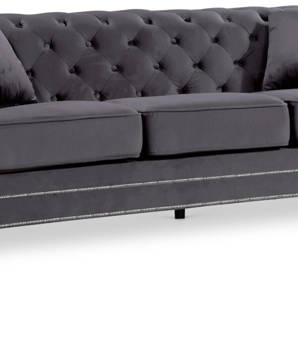 Bowery Grey Velvet Sofa - Luxe Home Furnishings (Jersey City, NJ)