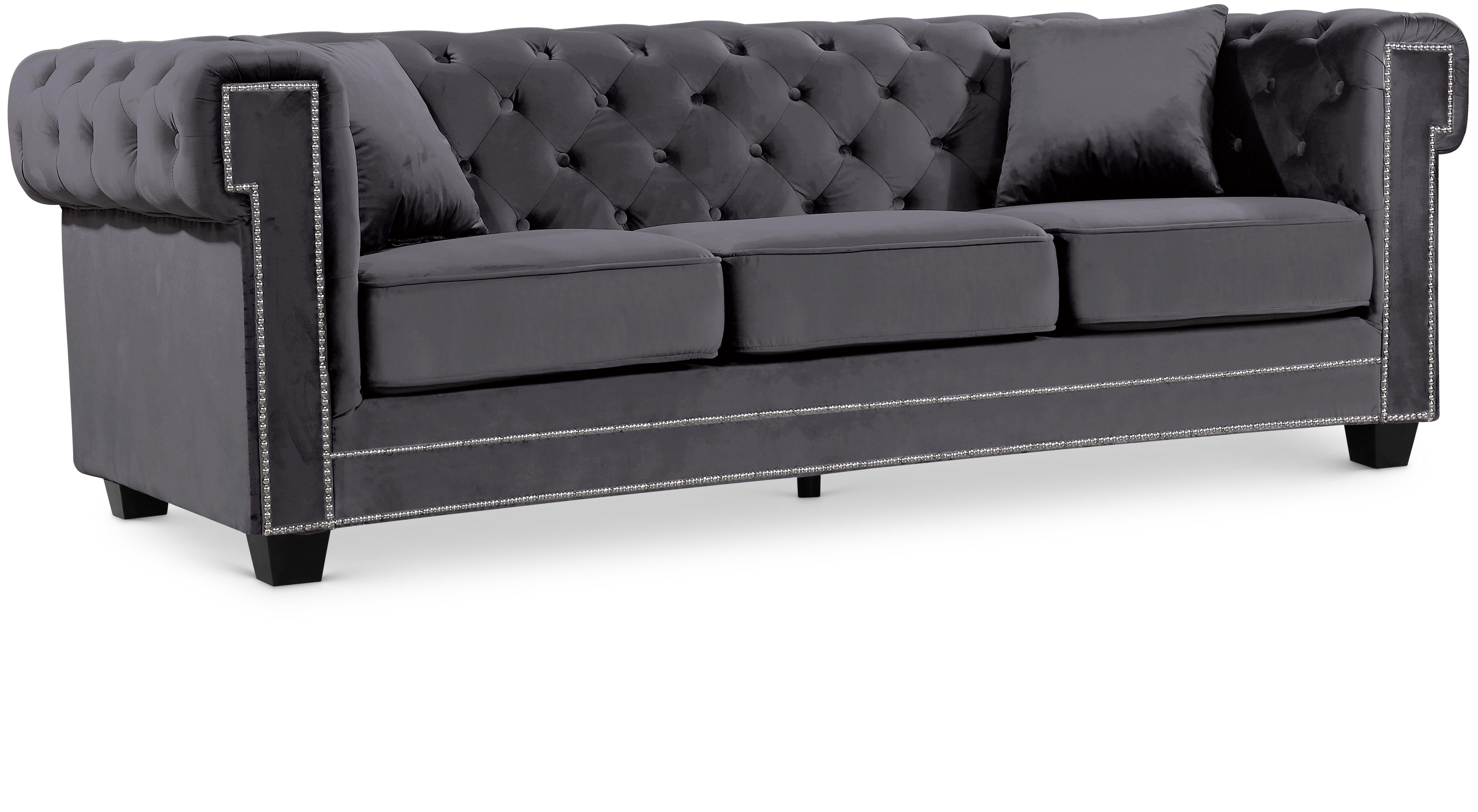 Bowery Grey Velvet Sofa - Luxe Home Furnishings (Jersey City, NJ)