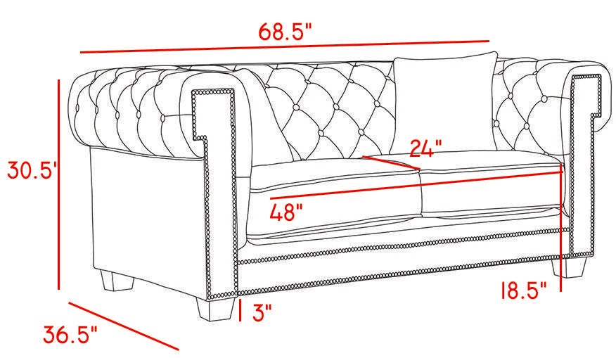 Bowery Navy Velvet Loveseat - Luxe Home Furnishings (Jersey City, NJ)