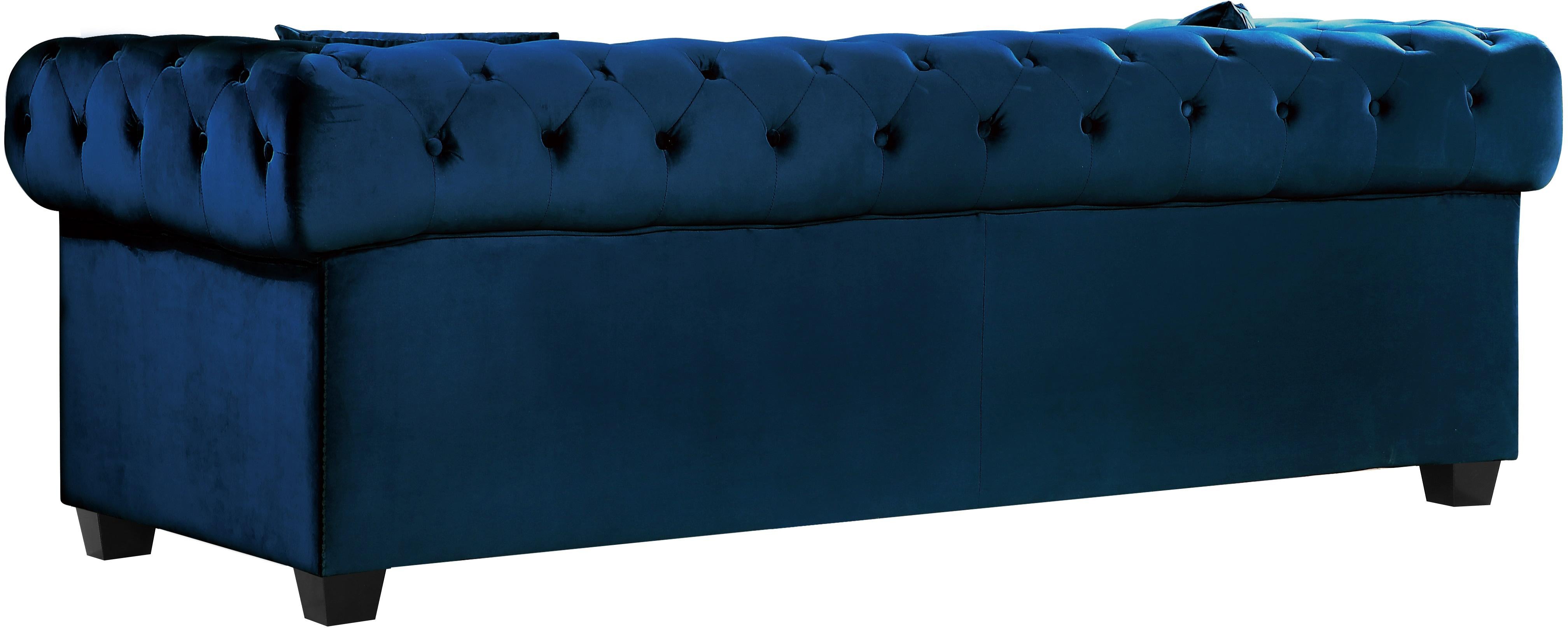 Bowery Navy Velvet Loveseat - Luxe Home Furnishings (Jersey City, NJ)