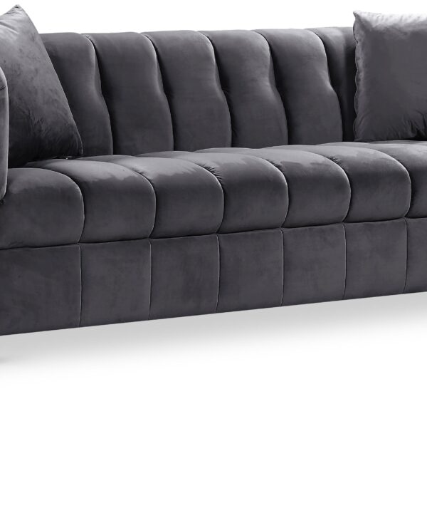 Kayla Grey Velvet Sofa - Luxe Home Furnishings (Jersey City, NJ)