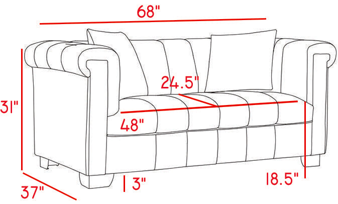 Kayla Navy Velvet Loveseat - Luxe Home Furnishings (Jersey City, NJ)