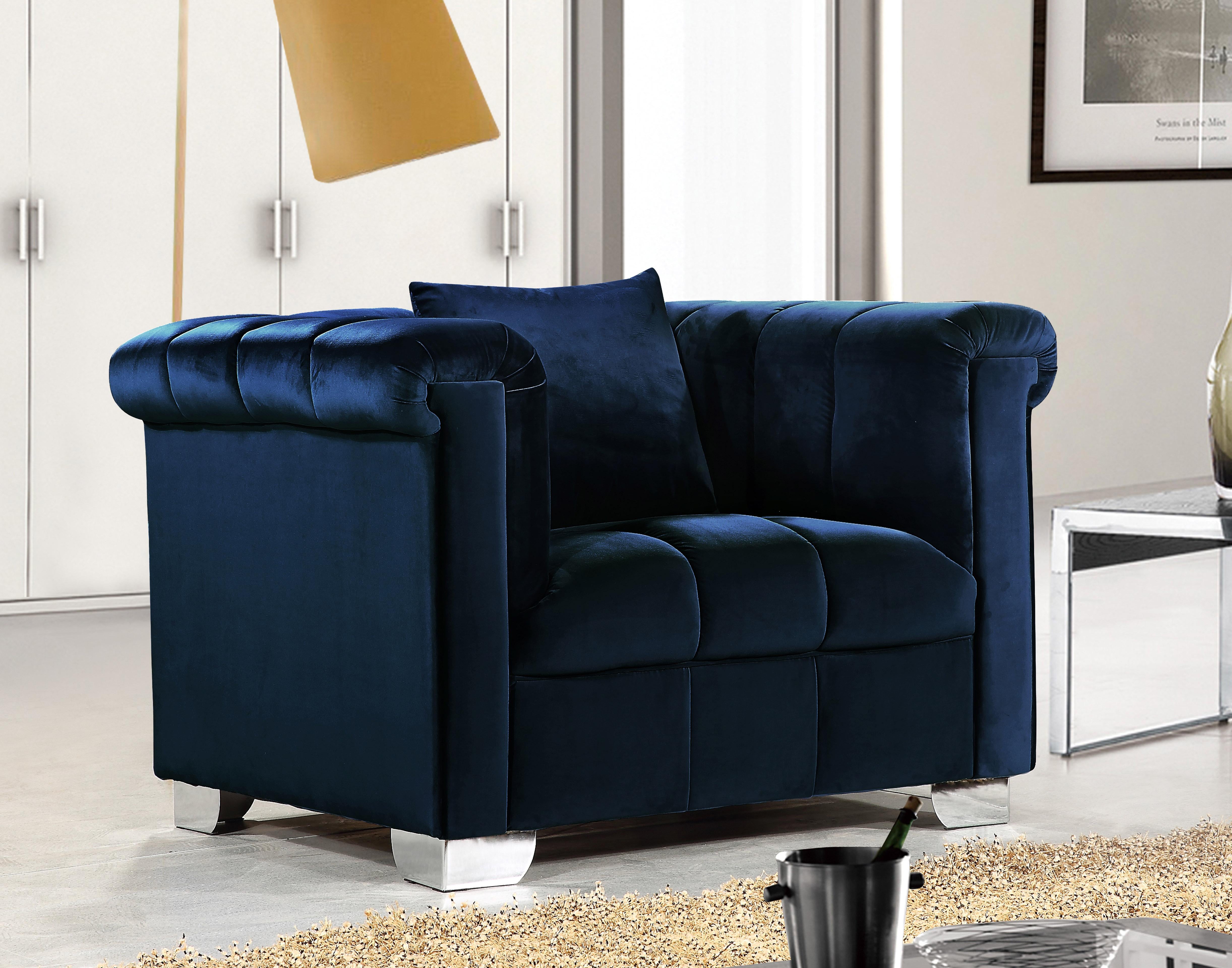 Kayla Navy Velvet Chair - Luxe Home Furnishings (Jersey City, NJ)