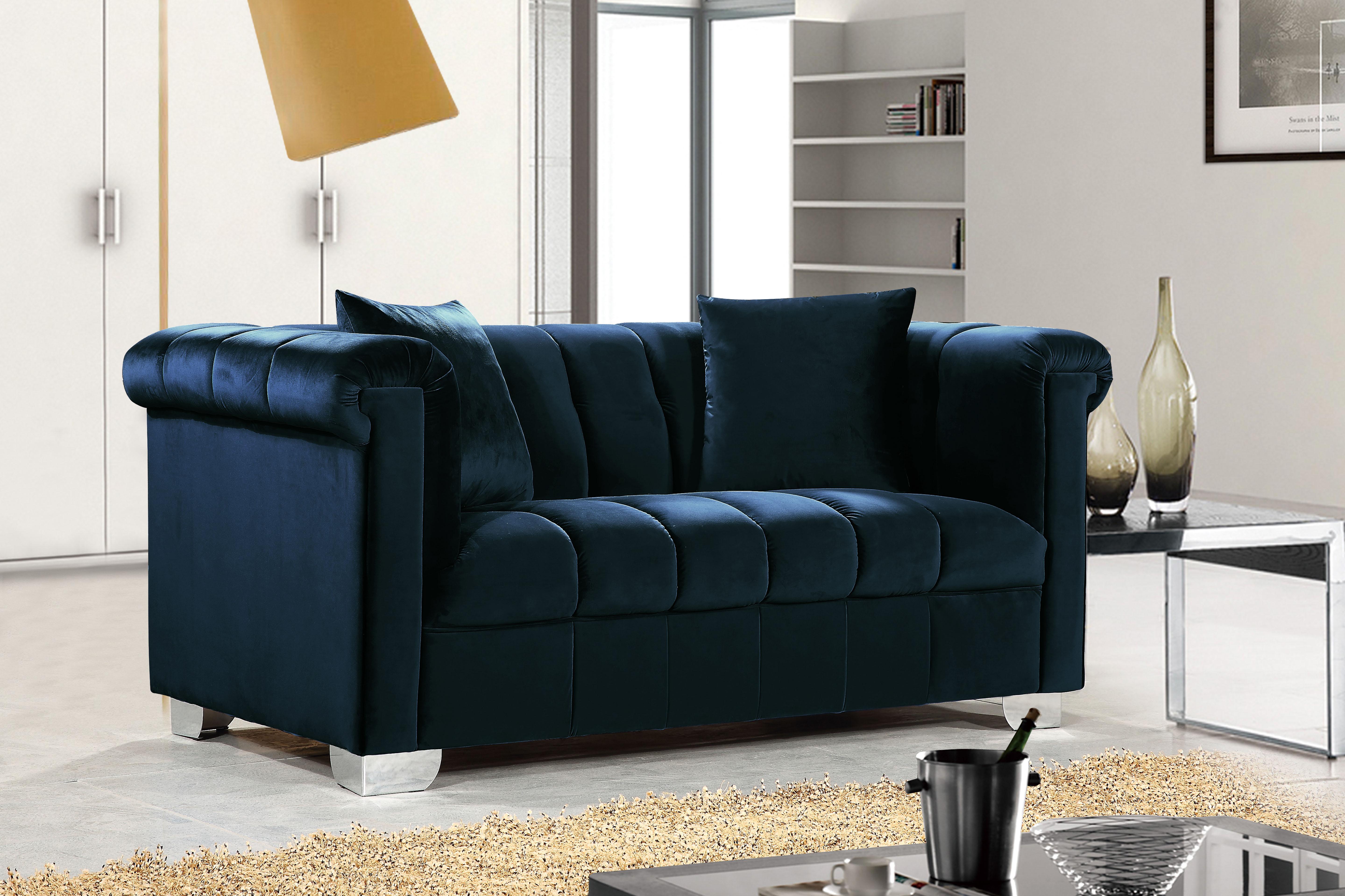 Kayla Navy Velvet Loveseat - Luxe Home Furnishings (Jersey City, NJ)