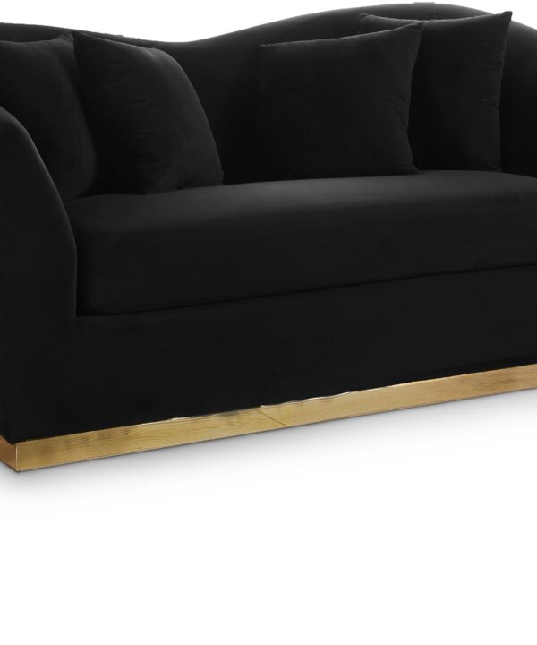 Arabella Black Velvet Loveseat - Luxe Home Furnishings (Jersey City, NJ)