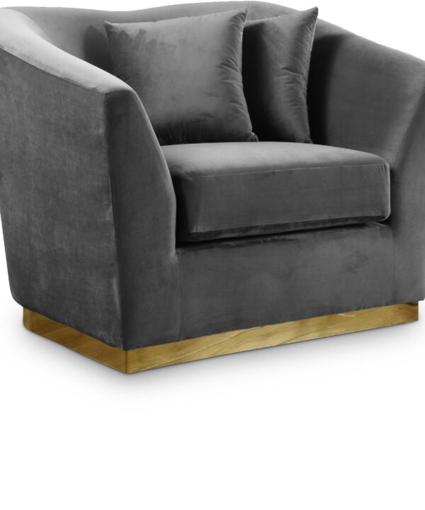 Arabella Grey Velvet Chair - Luxe Home Furnishings (Jersey City, NJ)