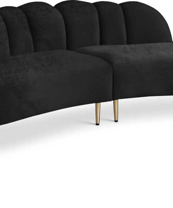 Divine Black Velvet 2pc. Sectional - Luxe Home Furnishings (Jersey City, NJ)