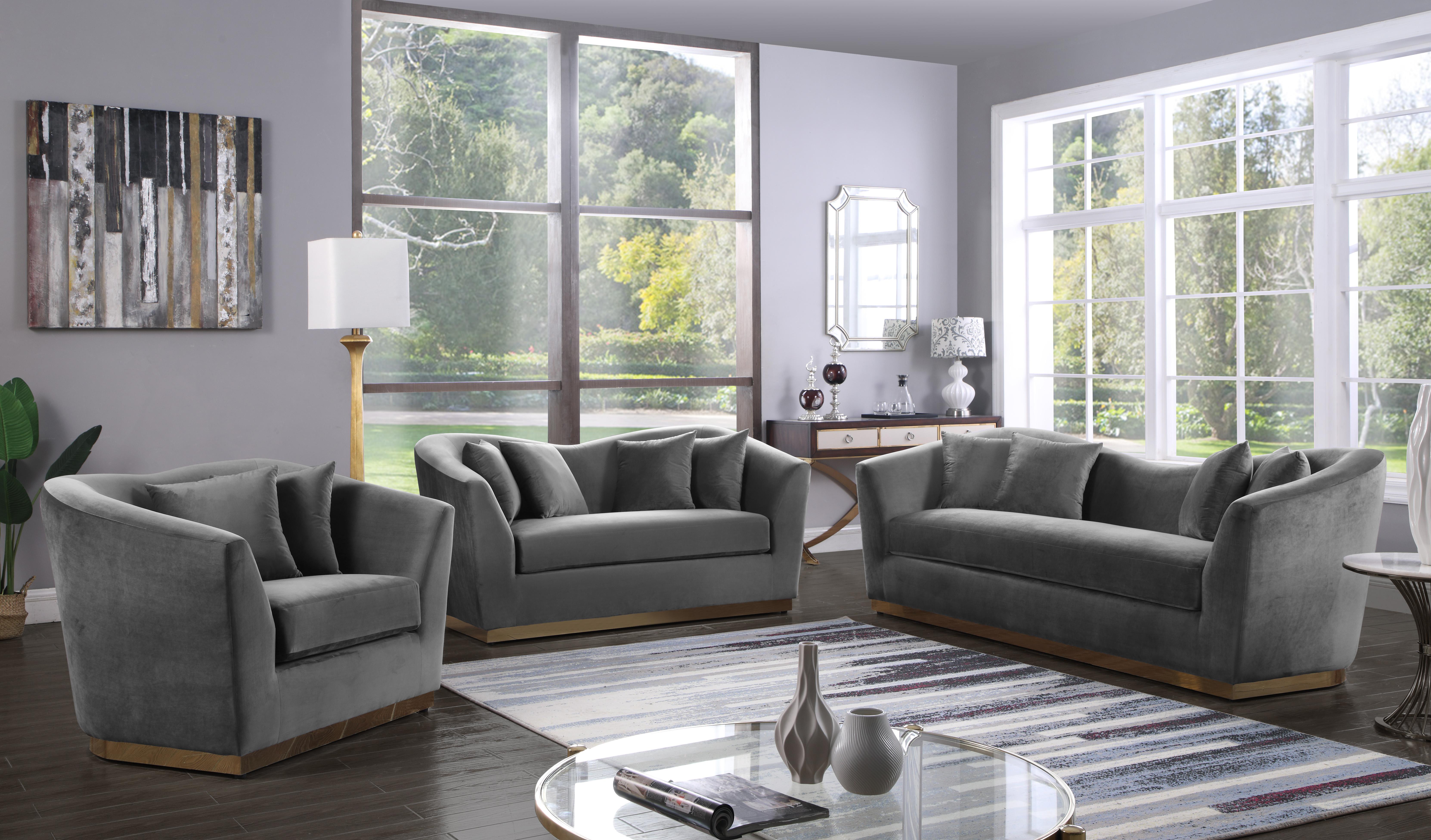Arabella Grey Velvet Chair - Luxe Home Furnishings (Jersey City, NJ)