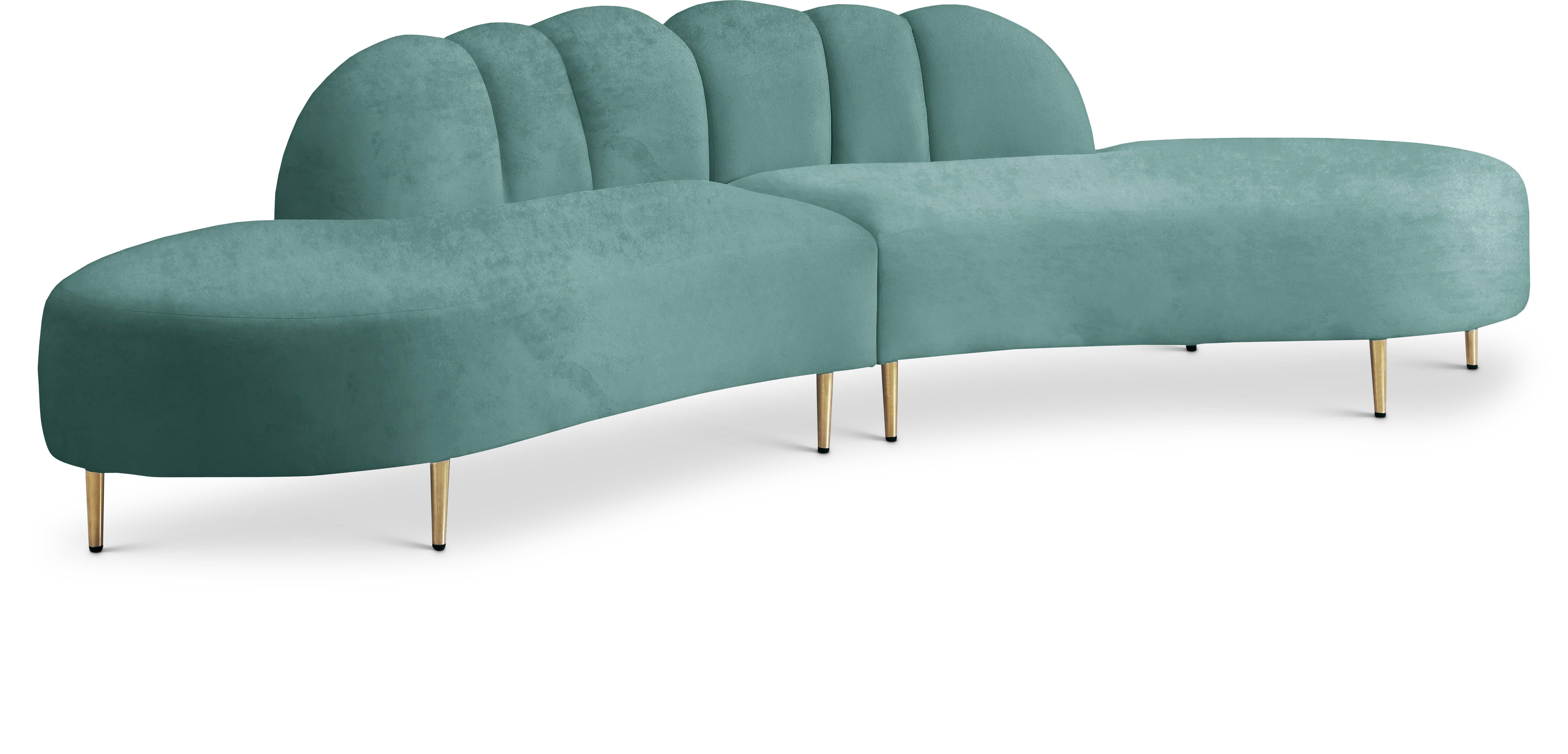Divine Mint Velvet 2pc. Sectional - Luxe Home Furnishings (Jersey City, NJ)