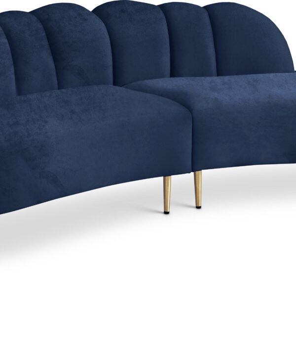 Divine Navy Velvet 2pc. Sectional - Luxe Home Furnishings (Jersey City, NJ)