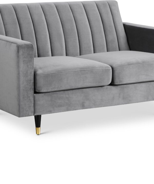 Lola Grey Velvet Loveseat - Luxe Home Furnishings (Jersey City, NJ)