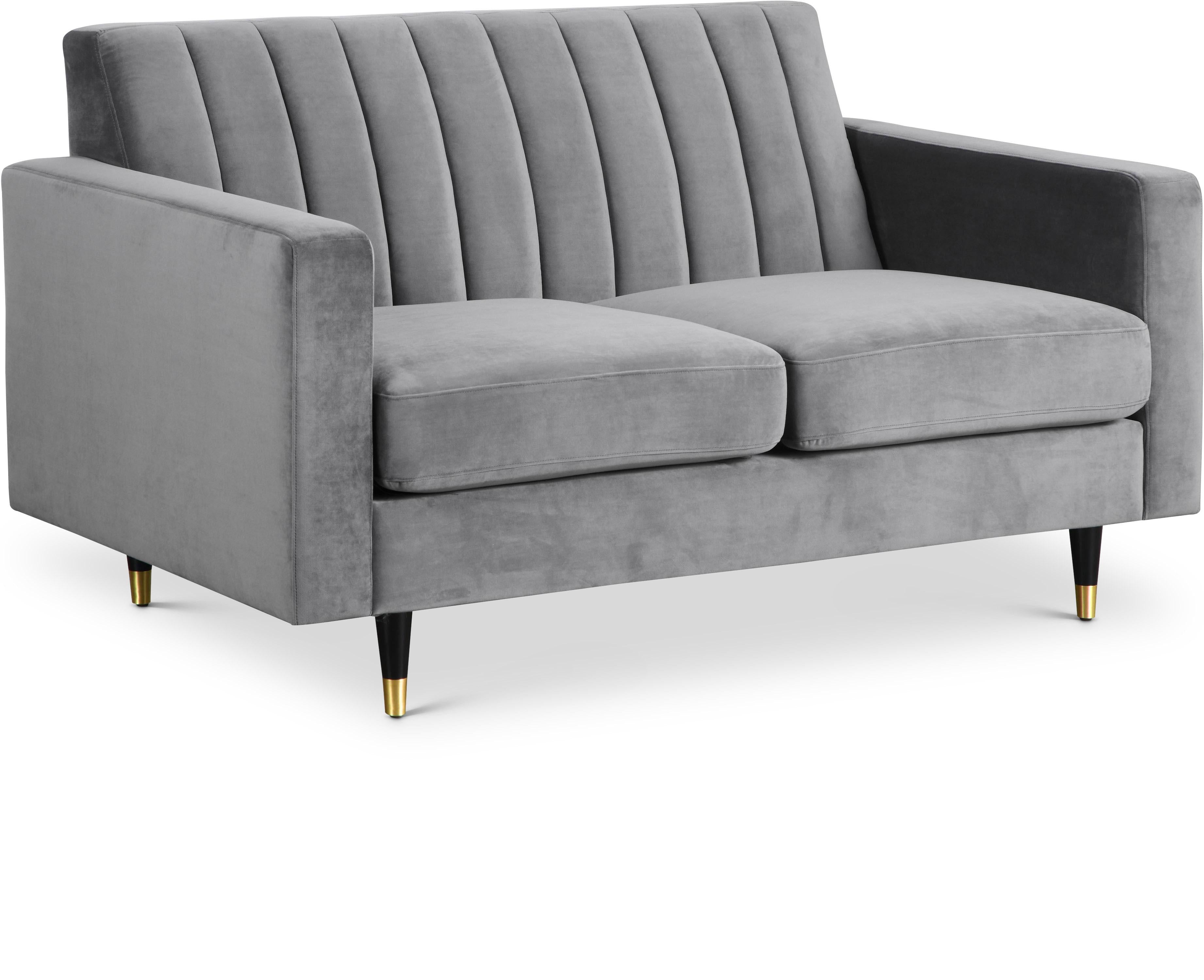 Lola Grey Velvet Loveseat - Luxe Home Furnishings (Jersey City, NJ)