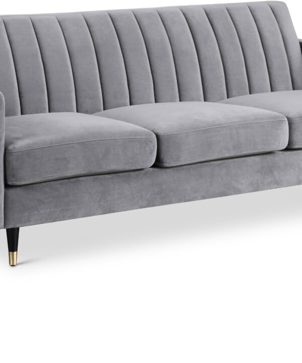 Lola Grey Velvet Sofa - Luxe Home Furnishings (Jersey City, NJ)