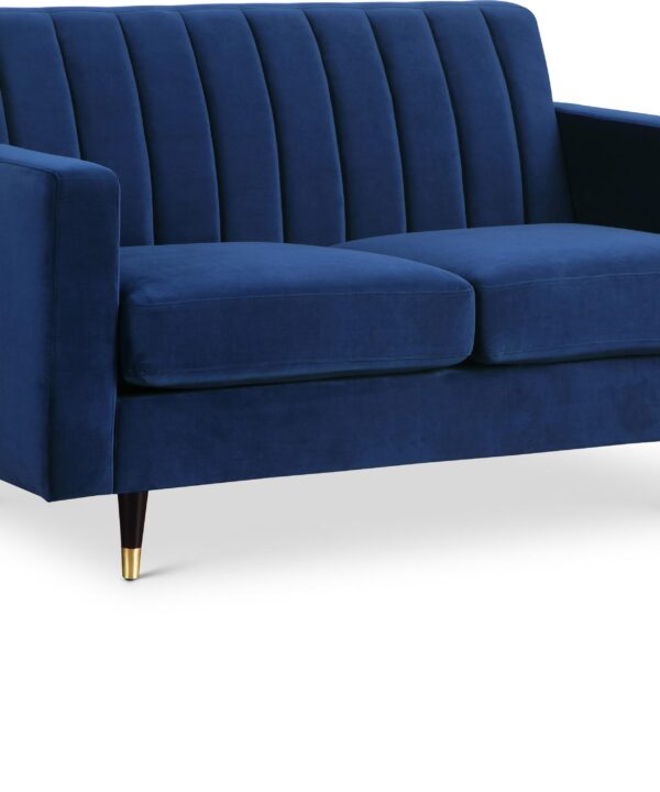 Lola Navy Velvet Loveseat - Luxe Home Furnishings (Jersey City, NJ)