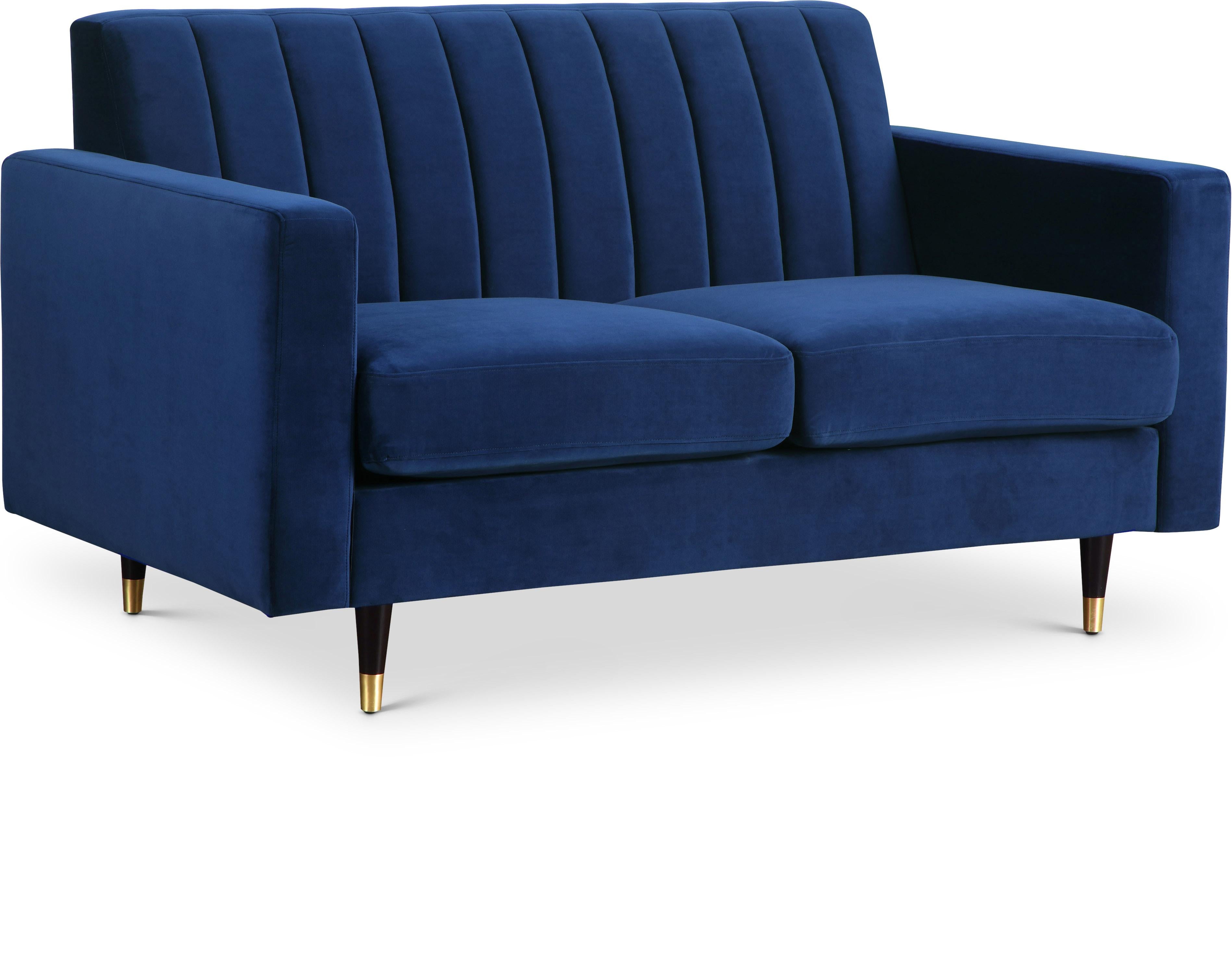 Lola Navy Velvet Loveseat - Luxe Home Furnishings (Jersey City, NJ)