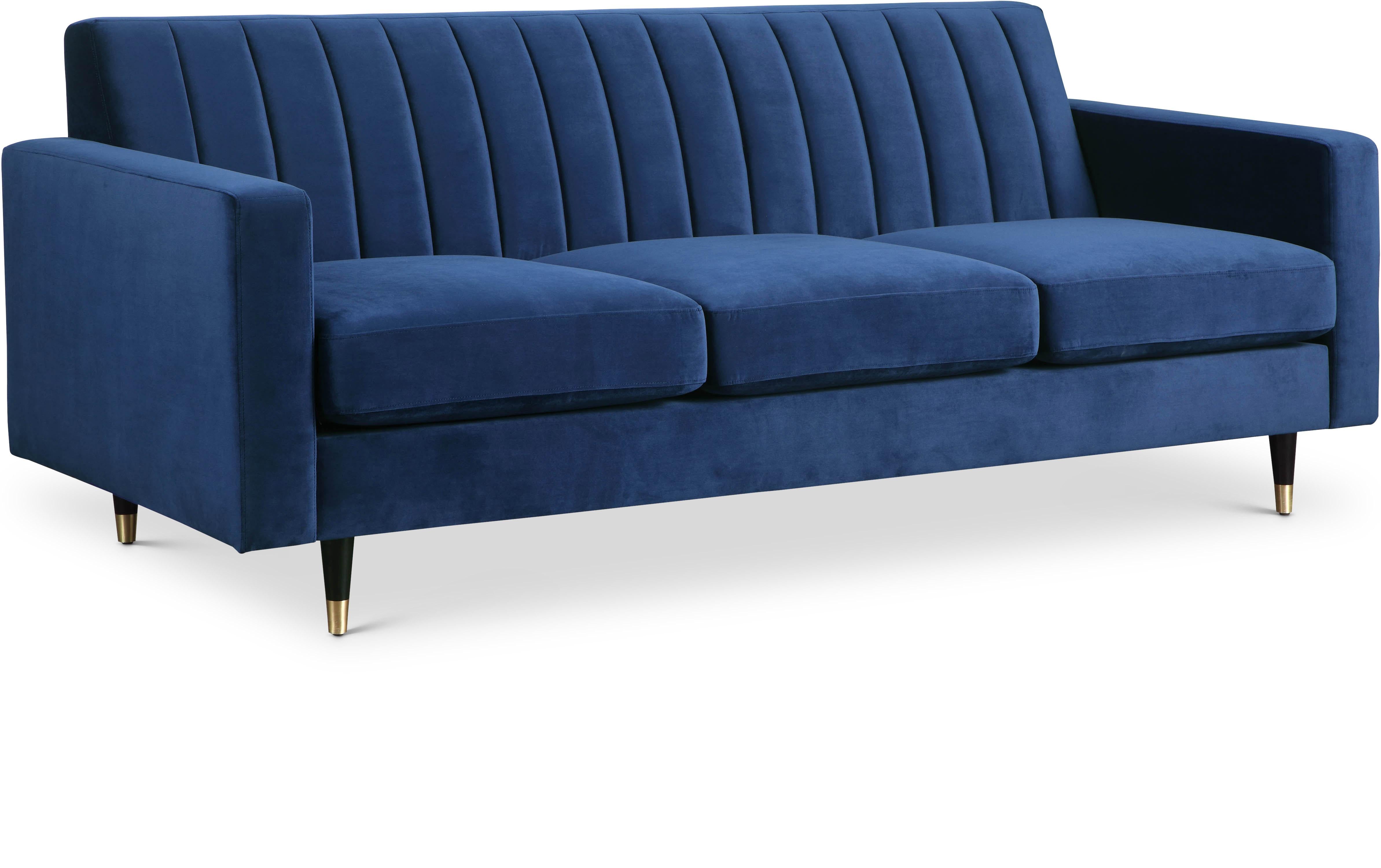 Lola Navy Velvet Sofa - Luxe Home Furnishings (Jersey City, NJ)