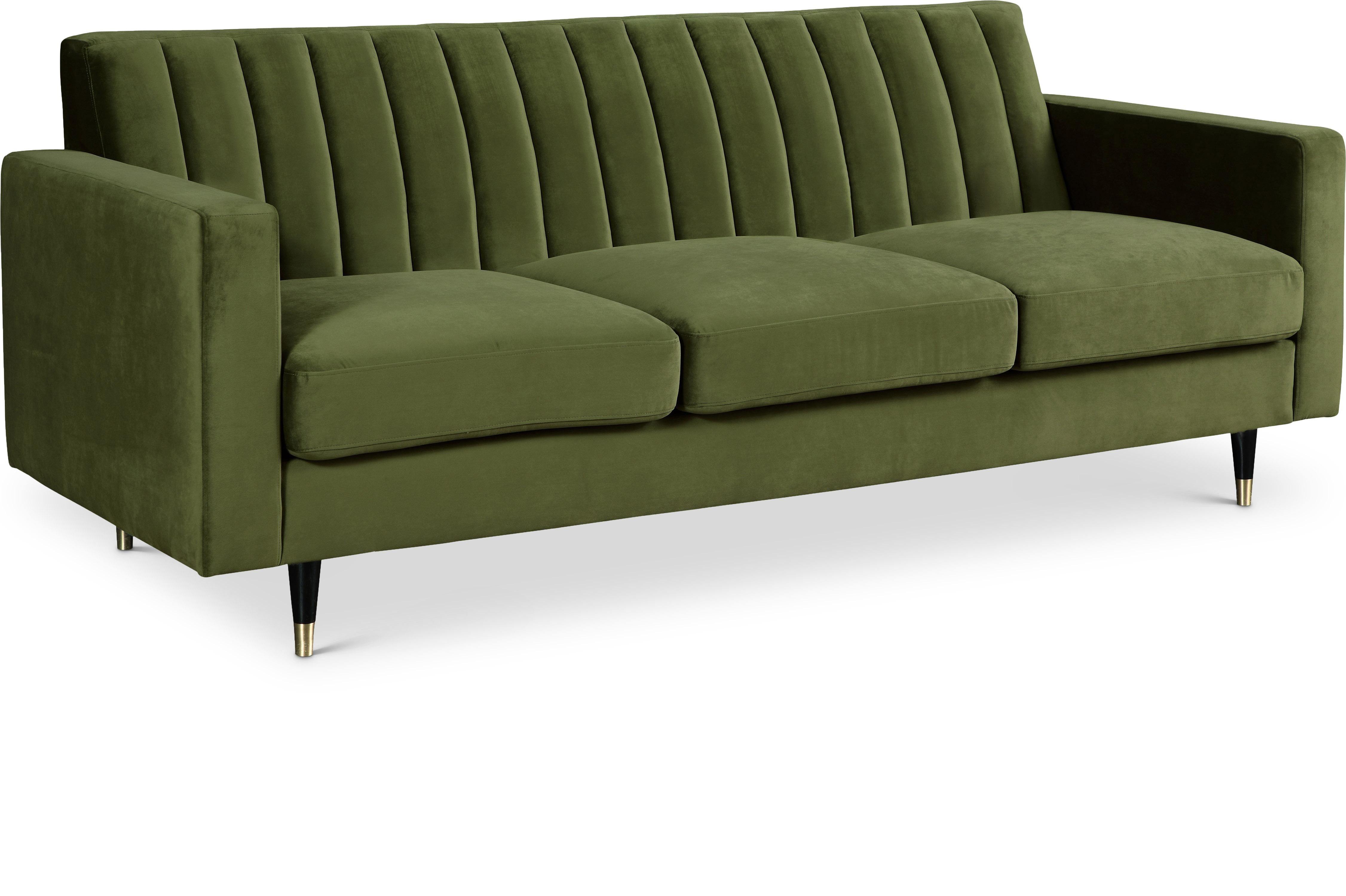 Lola Olive Velvet Sofa - Luxe Home Furnishings (Jersey City, NJ)
