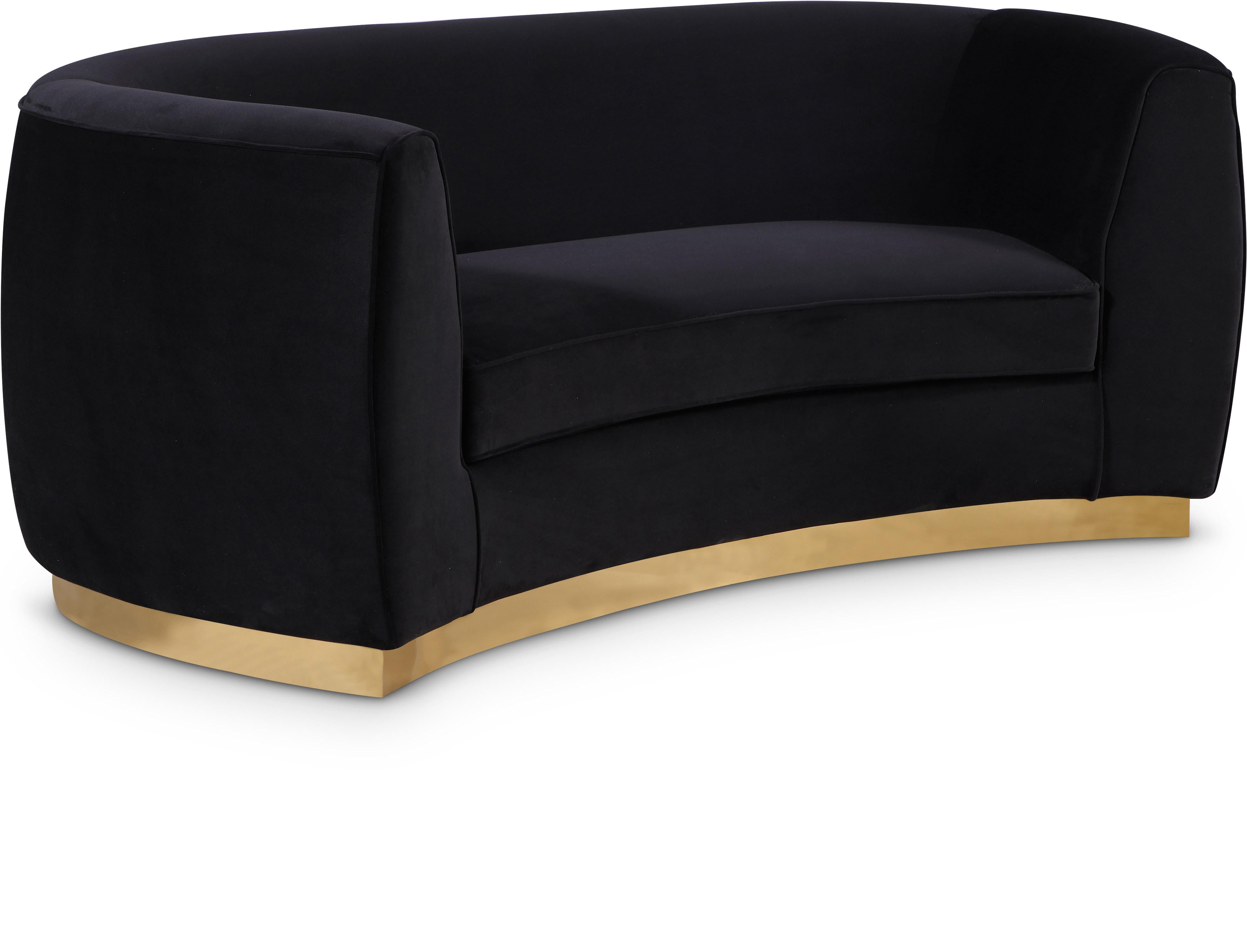 Julian Black Velvet Loveseat - Luxe Home Furnishings (Jersey City, NJ)