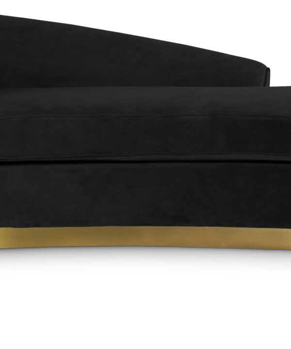 Julian Black Velvet Chaise - Luxe Home Furnishings (Jersey City, NJ)