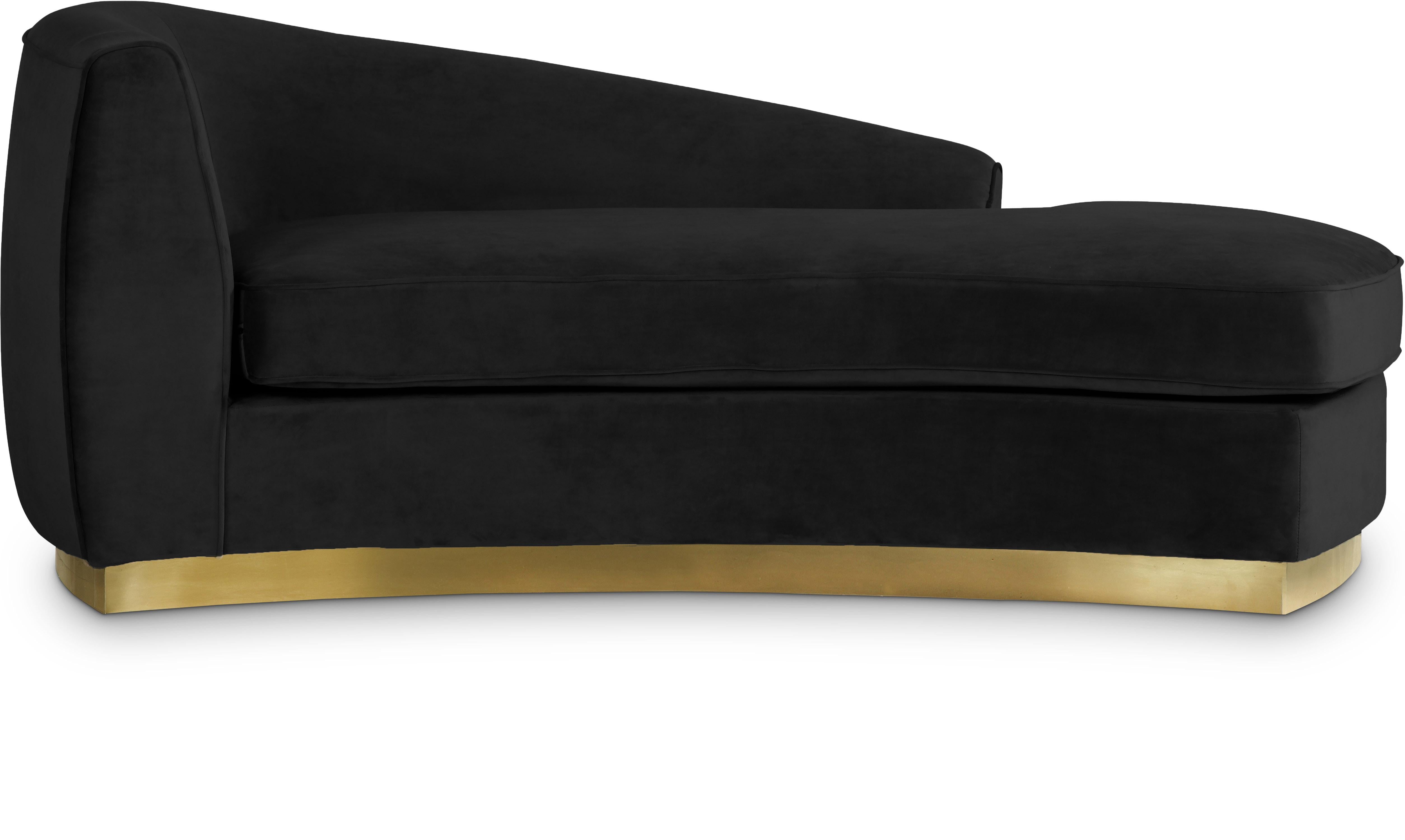 Julian Black Velvet Chaise - Luxe Home Furnishings (Jersey City, NJ)
