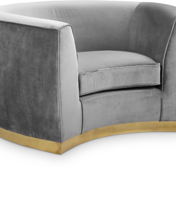 Julian Grey Velvet Chair - Luxe Home Furnishings (Jersey City, NJ)