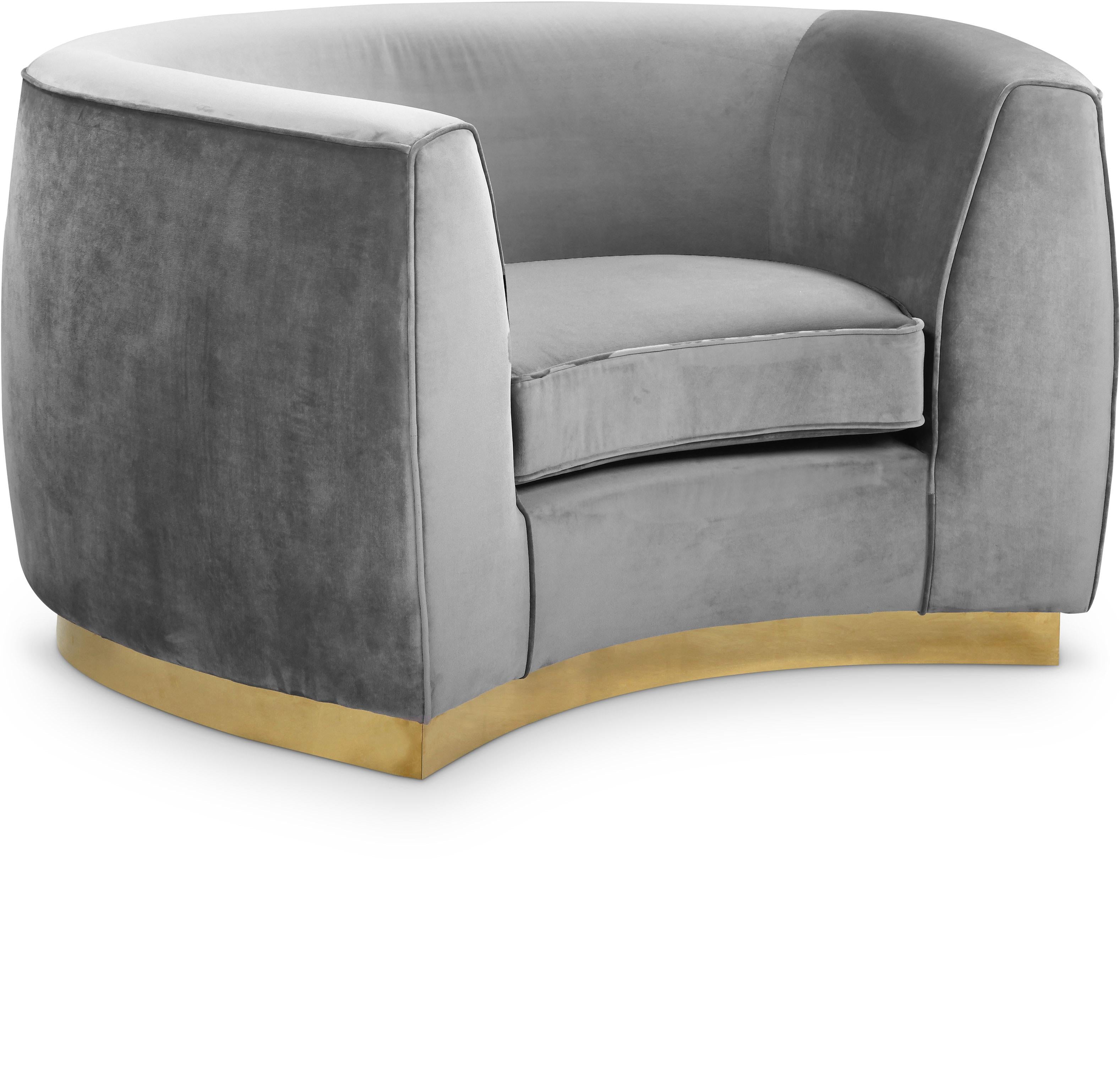 Julian Grey Velvet Chair - Luxe Home Furnishings (Jersey City, NJ)