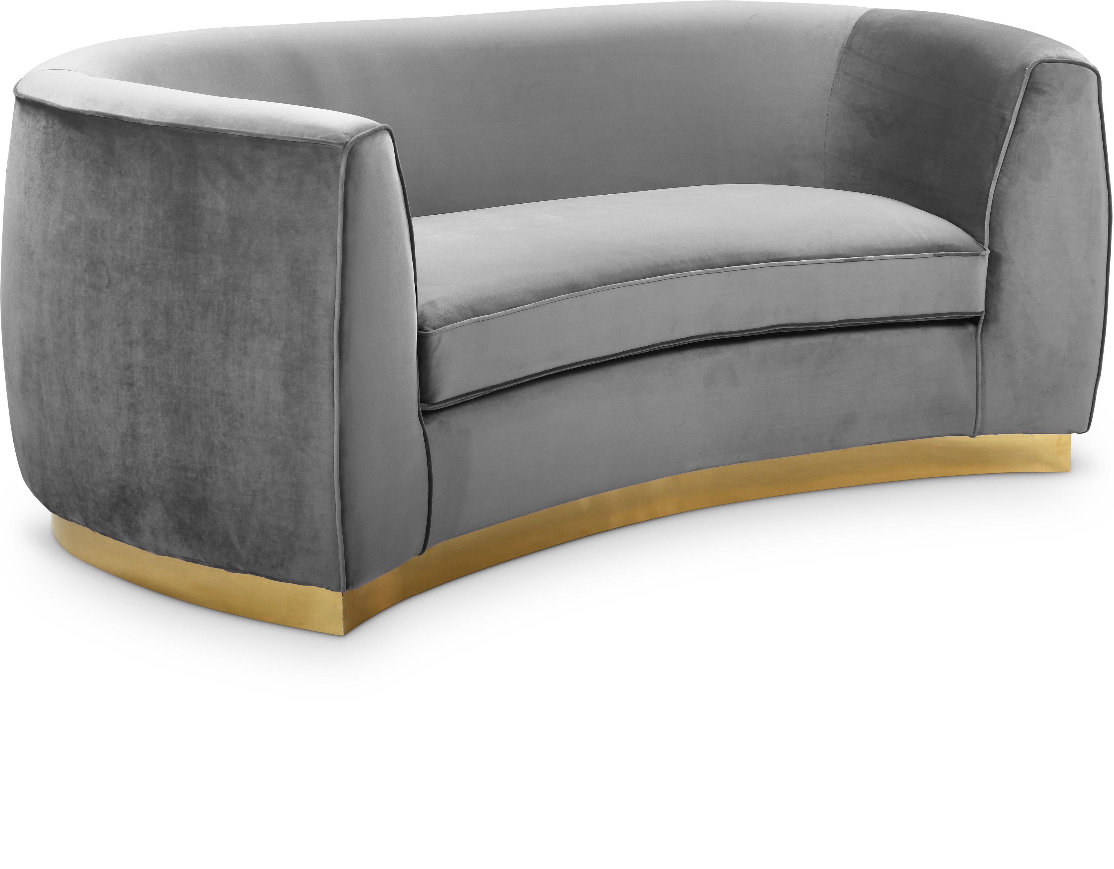 Julian Grey Velvet Loveseat - Luxe Home Furnishings (Jersey City, NJ)