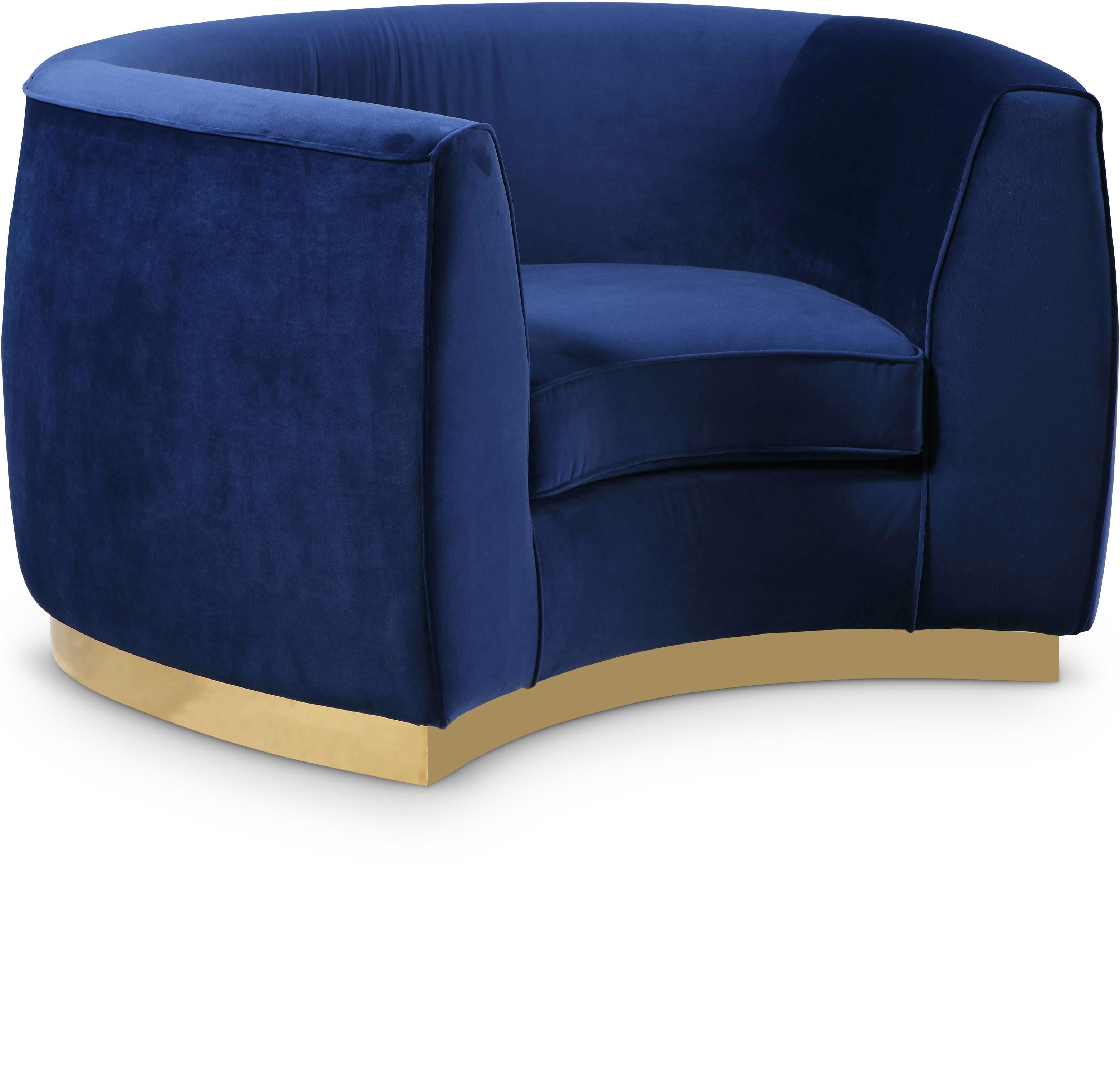 Julian Navy Velvet Chair - Luxe Home Furnishings (Jersey City, NJ)
