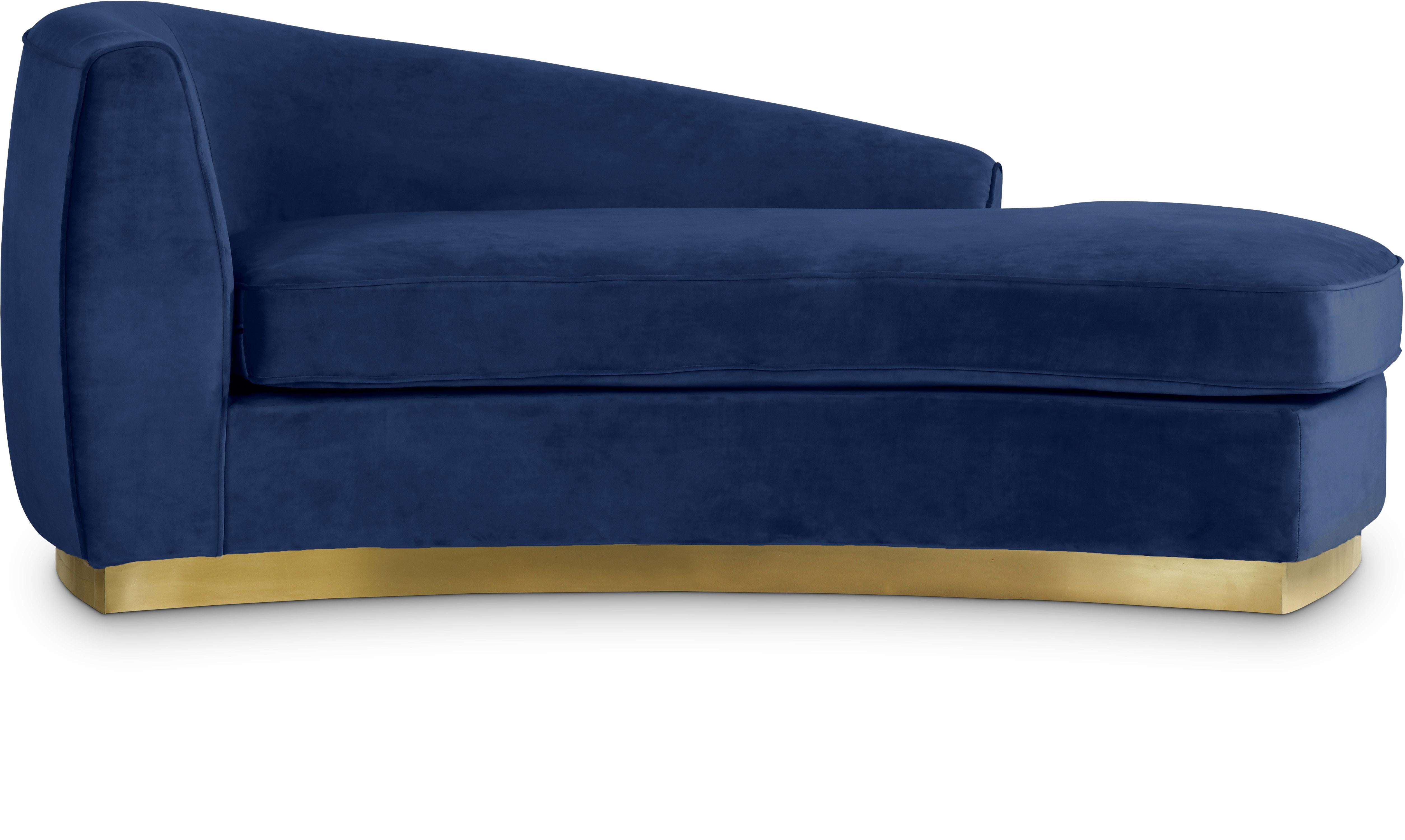 Julian Navy Velvet Chaise - Luxe Home Furnishings (Jersey City, NJ)