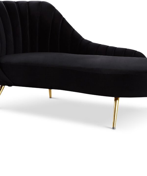 Margo Black Velvet Chaise - Luxe Home Furnishings (Jersey City, NJ)