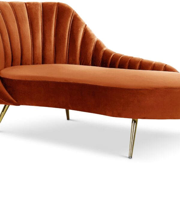Margo Cognac Velvet Chaise - Luxe Home Furnishings (Jersey City, NJ)